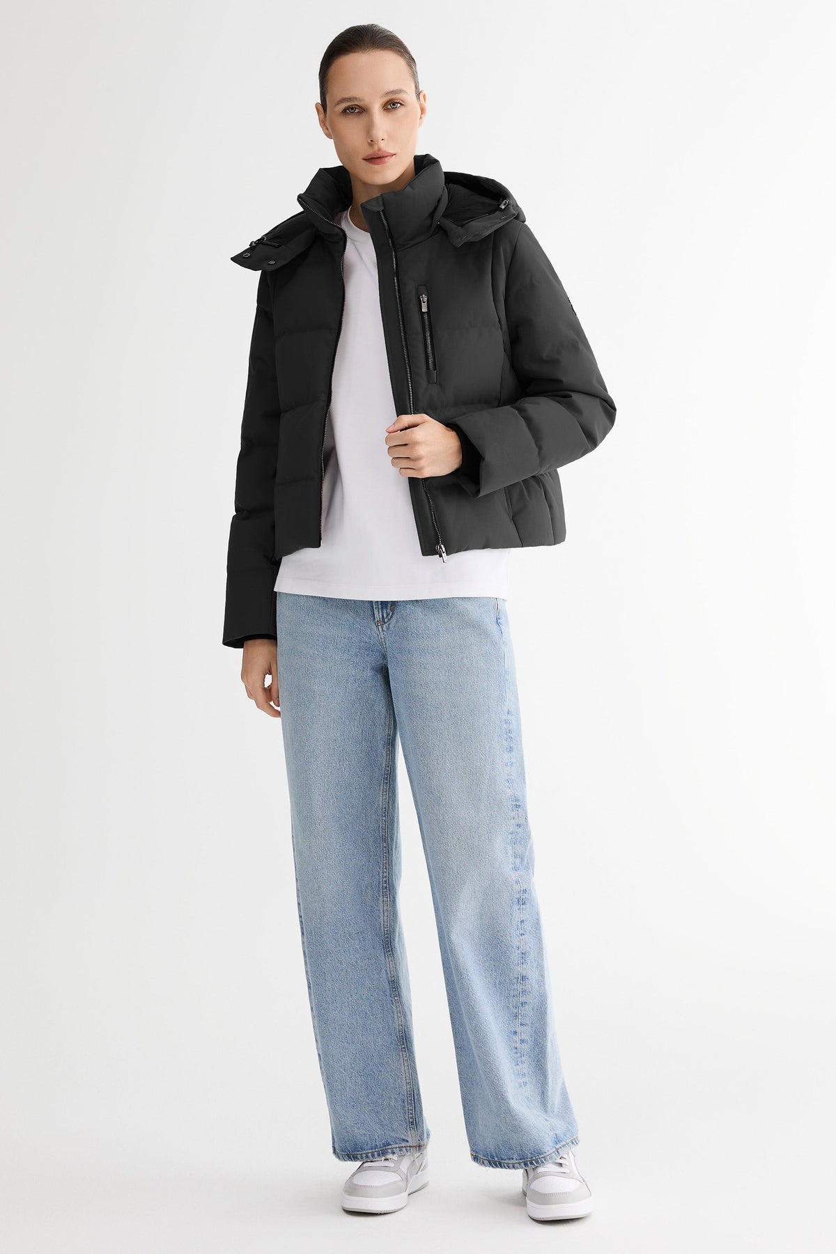 CityForm Short Detachable Hood Down Jacket