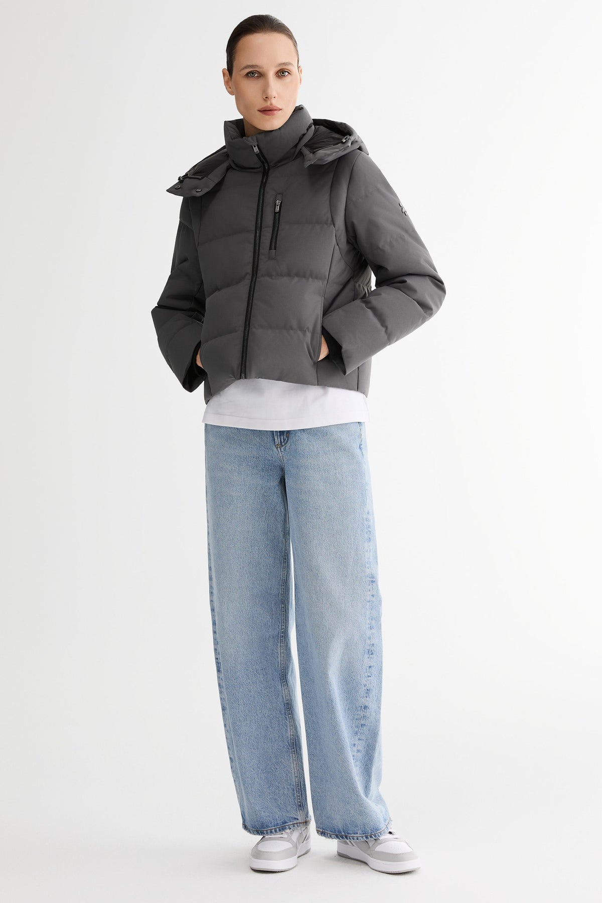 CityForm Short Detachable Hood Down Jacket