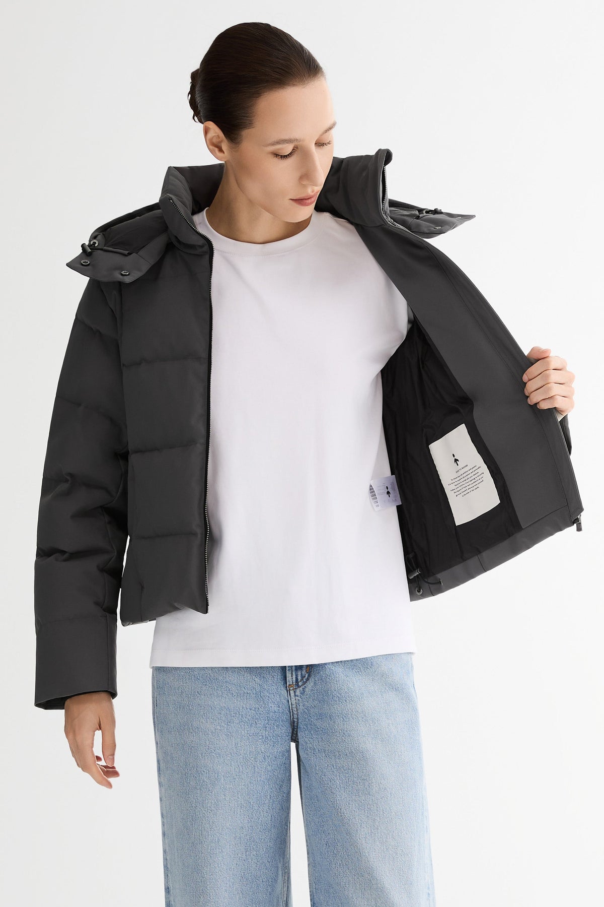 CityForm Short Detachable Hood Down Jacket