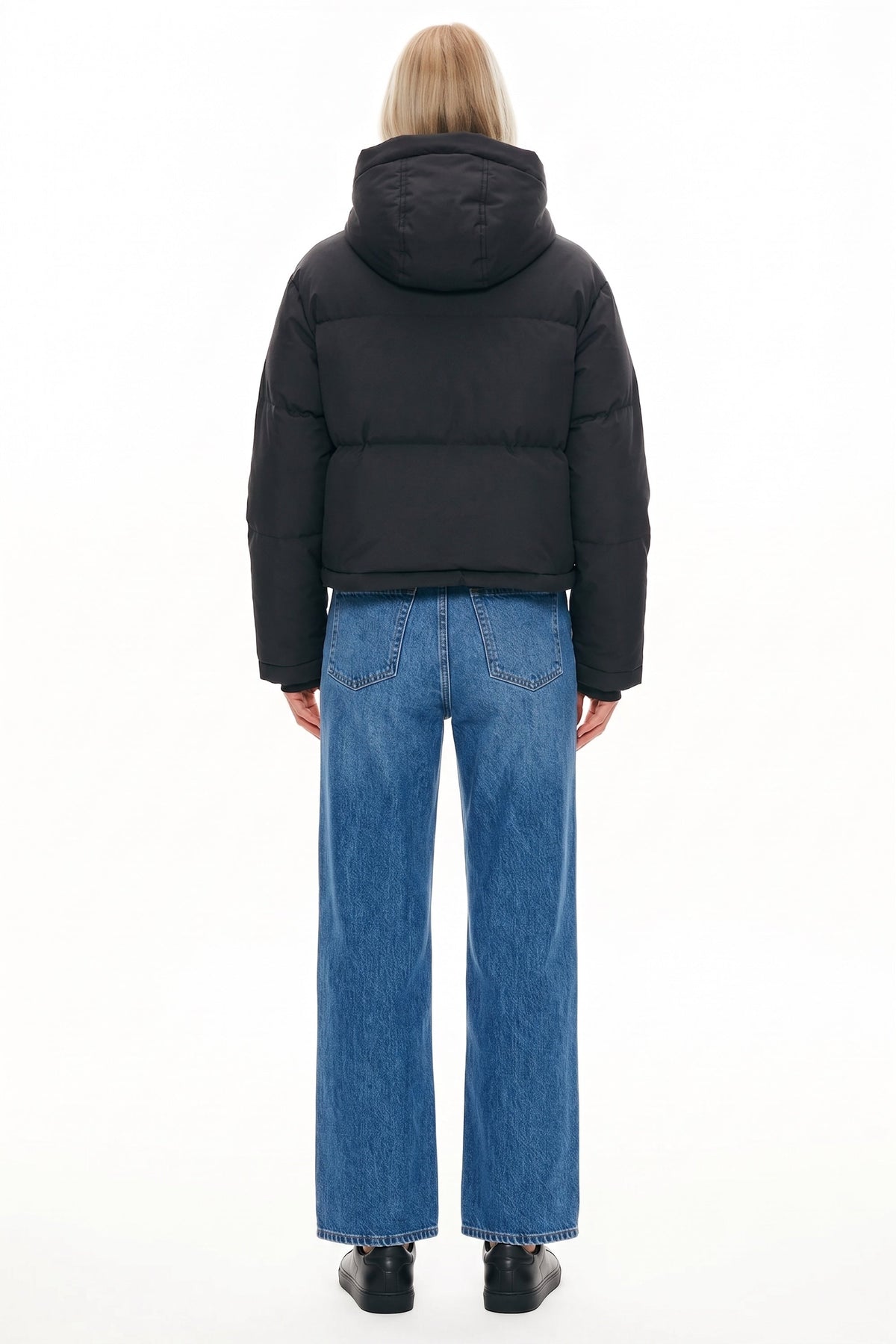 Winter Quilted Hooded Cropped Down Puffer Jacket