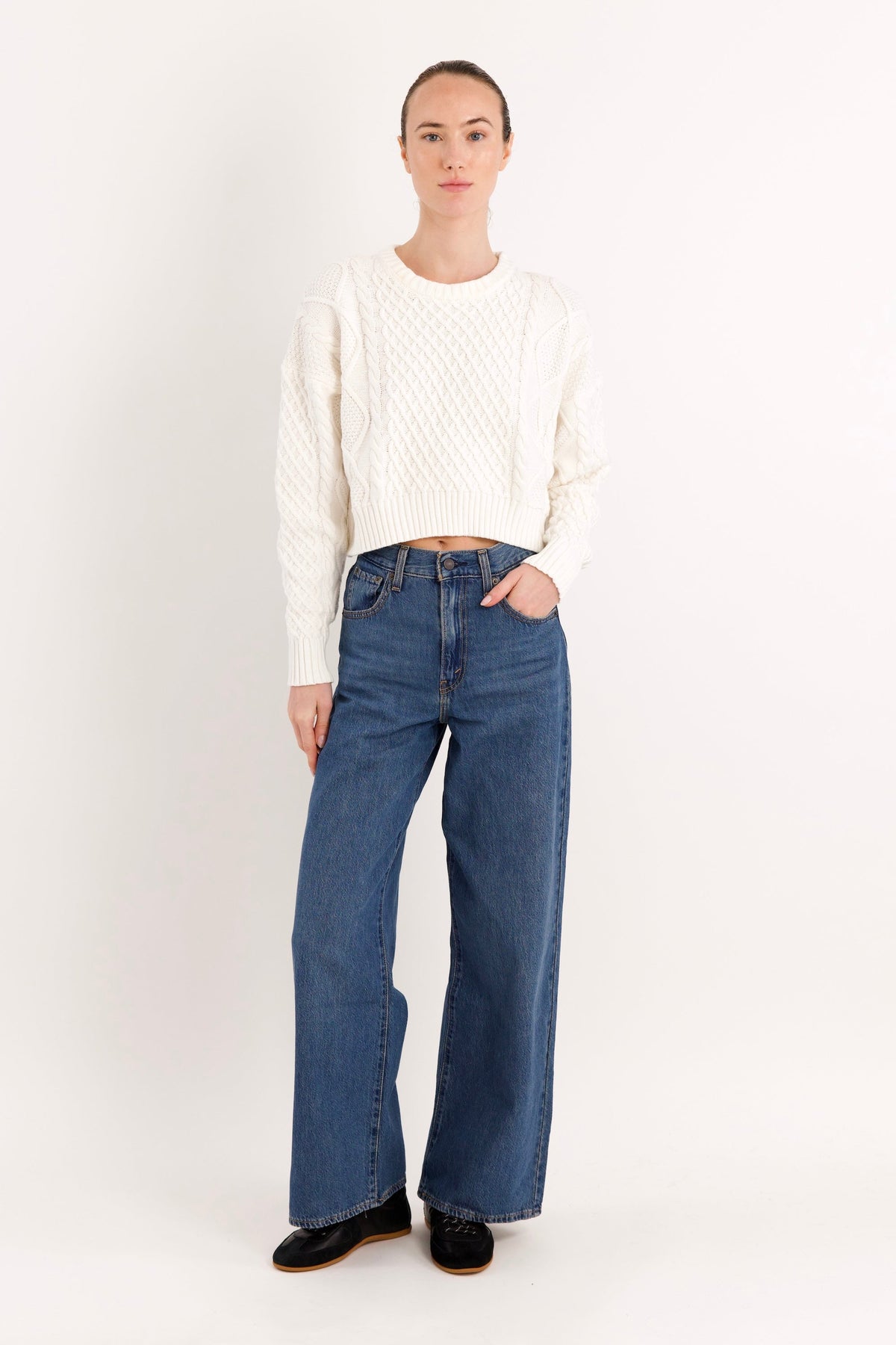 Cropped Knit Sweater