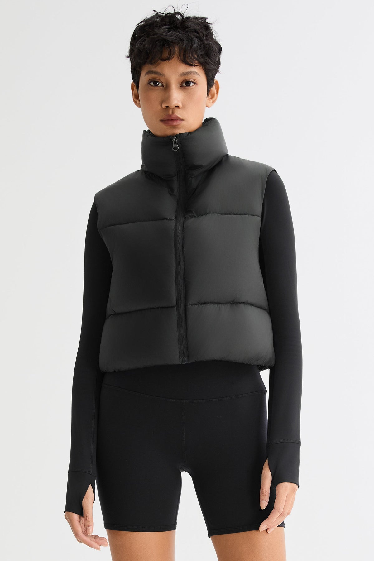 Cropped Puffer Down Vest