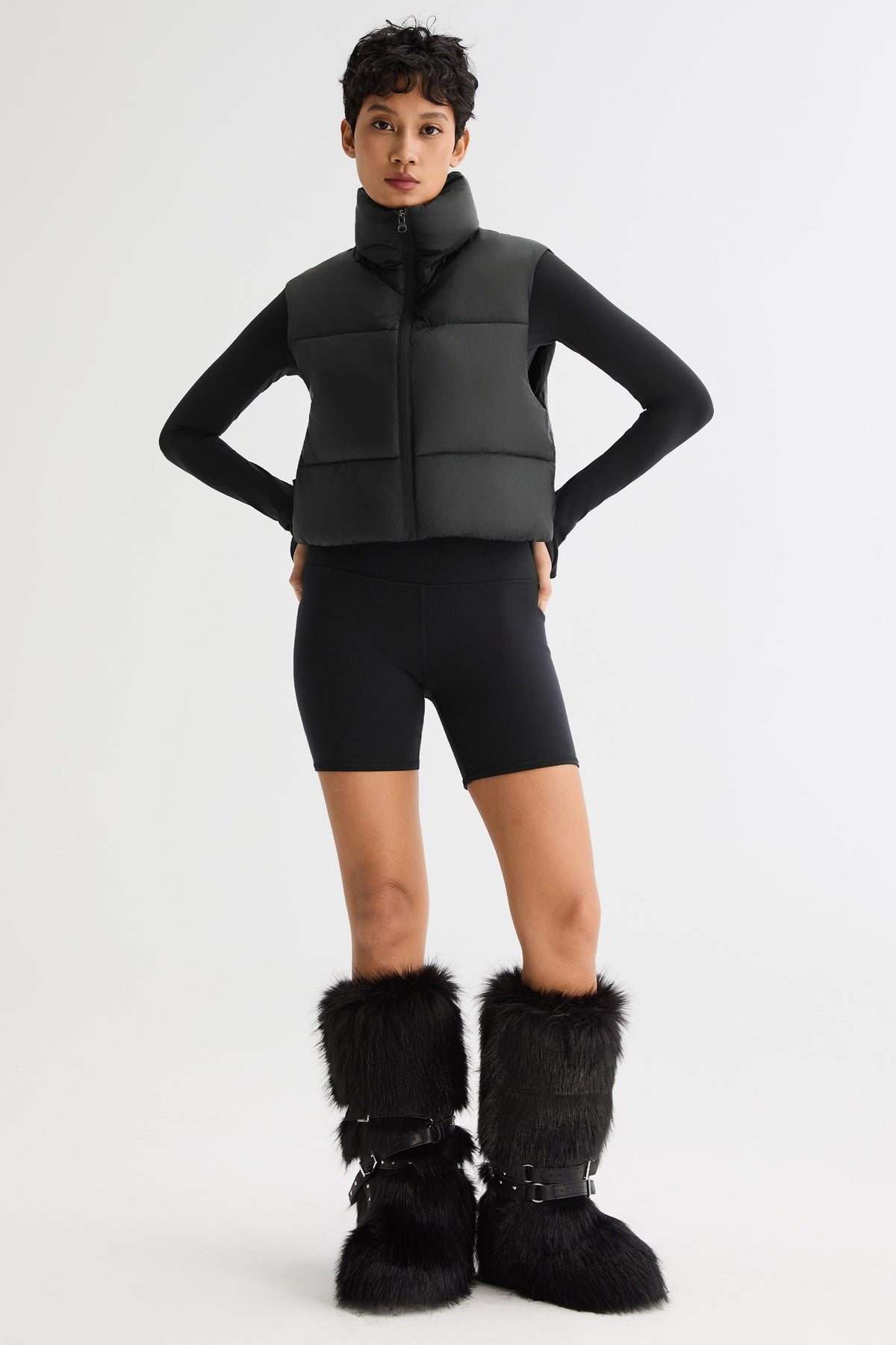 Cropped Puffer Down Vest