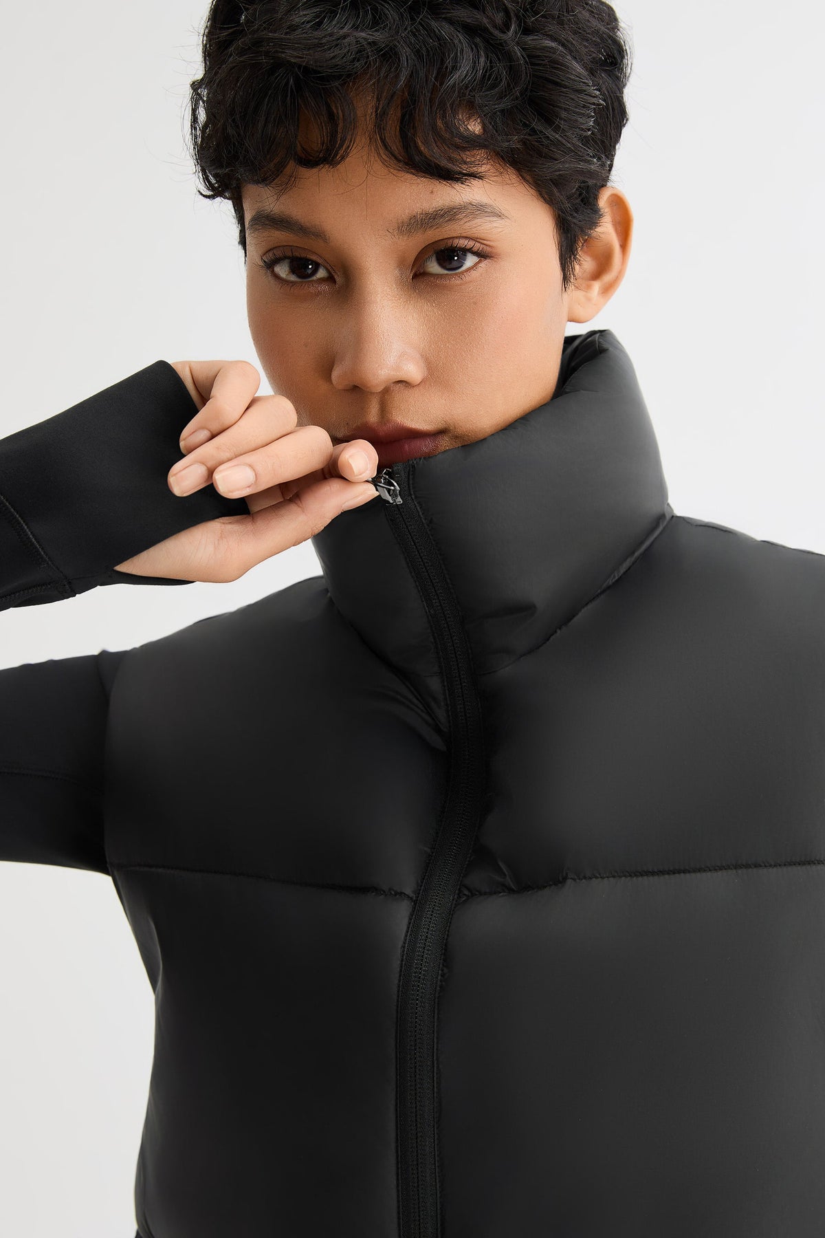 Cropped Puffer Down Vest