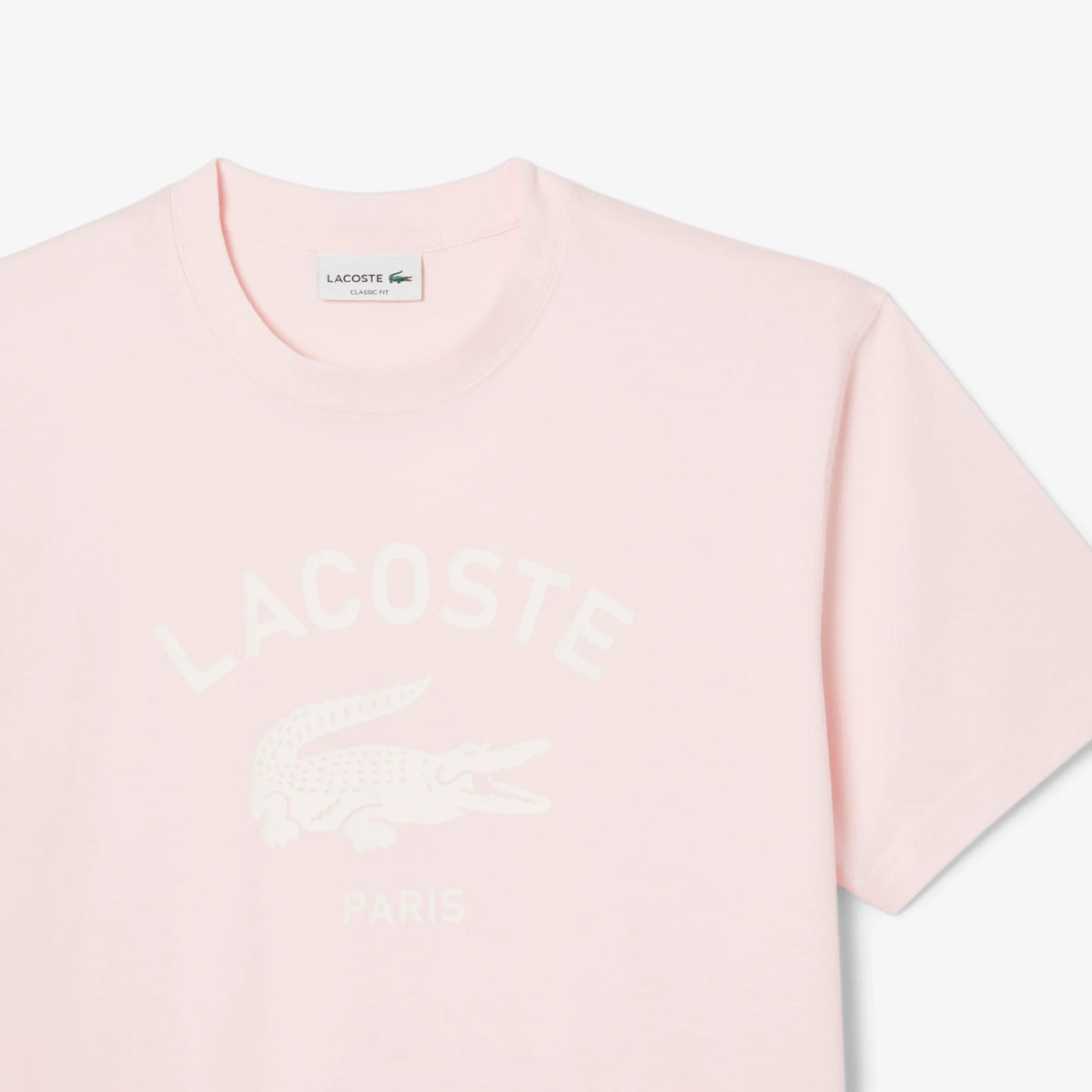 LACOSTE SIGNATURE PRINT COTTON T-SHIRT Men’s -LIGH PINK