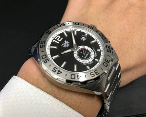 Tag Heuer Formula 1 Automatic Black Dial Silver Steel Strap Watch for Men - WAZ2012.BA0842