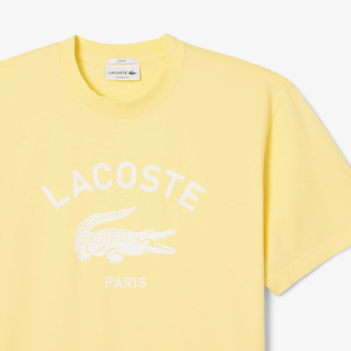 LACOSTE SIGNATURE PRINT COTTON T-SHIRT Men’s -YELLOW-107