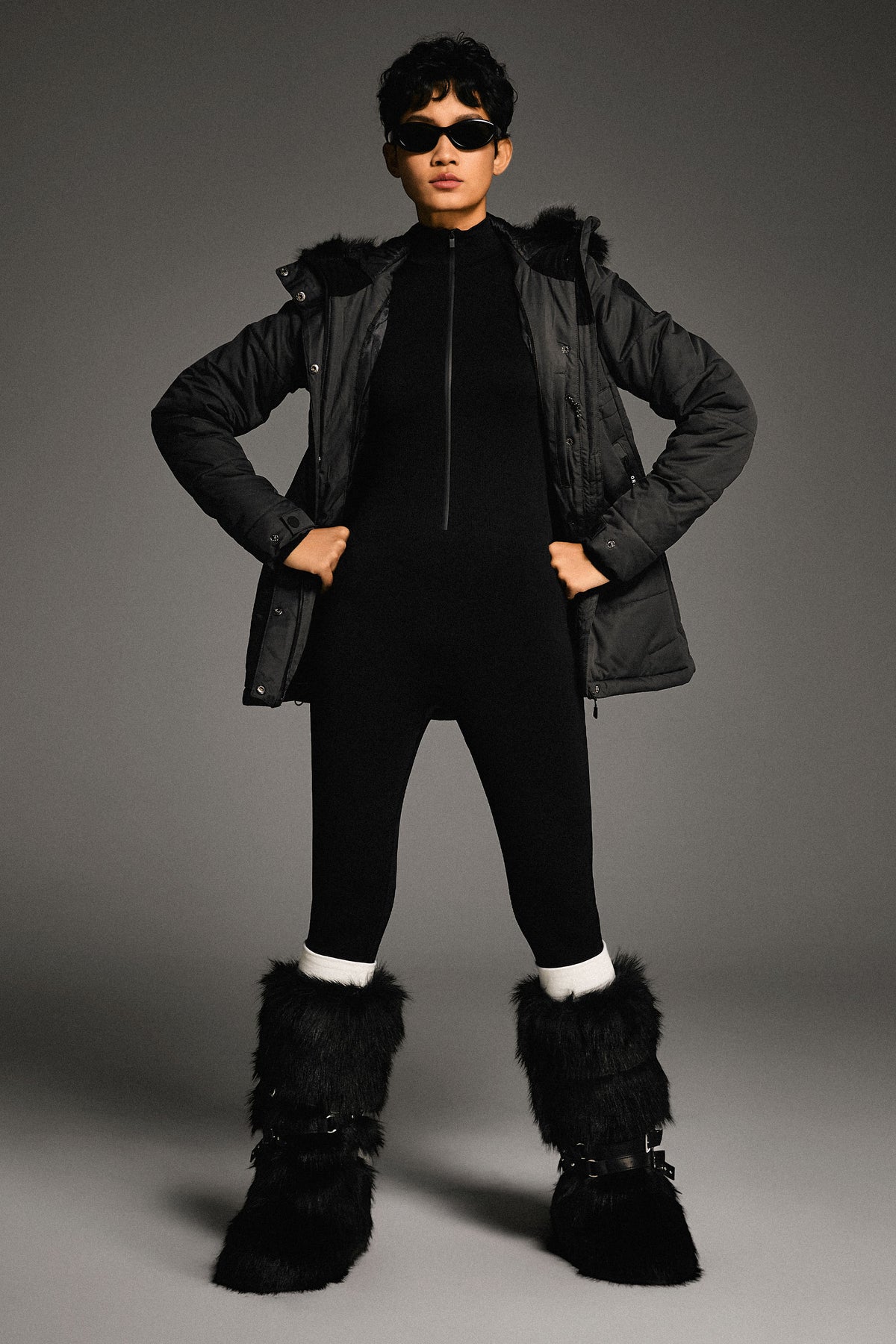 Faux Fur Hooded Mountain Parka Jacket
