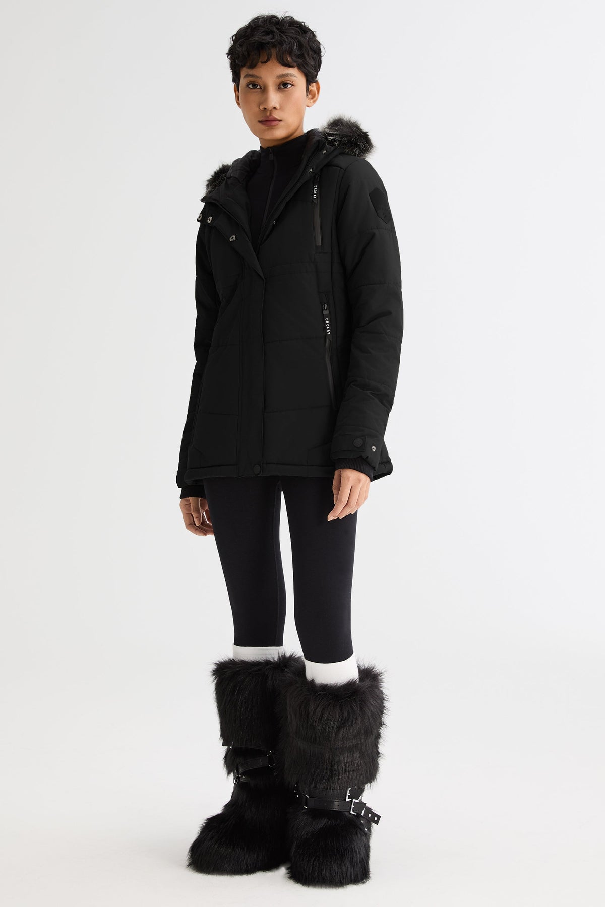 Faux Fur Hooded Mountain Parka Jacket
