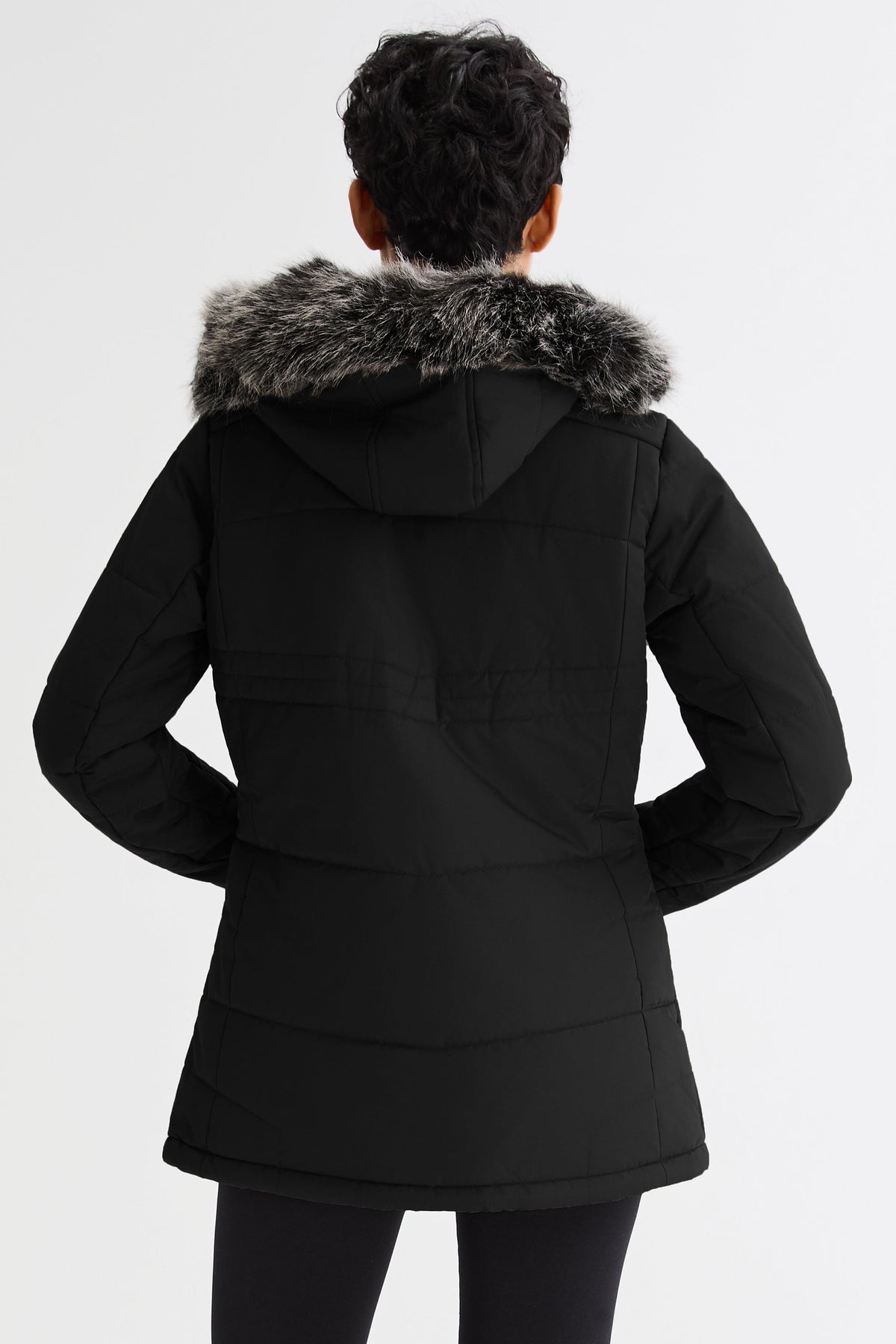 Faux Fur Hooded Mountain Parka Jacket
