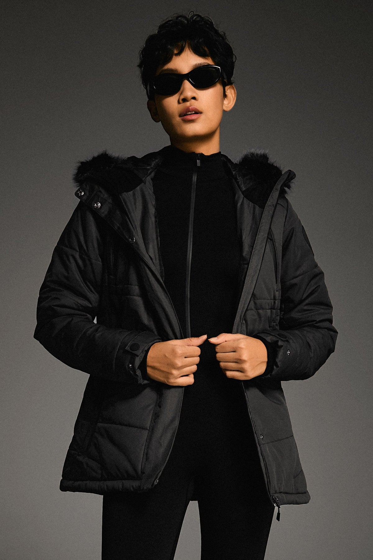 Faux Fur Hooded Mountain Parka Jacket