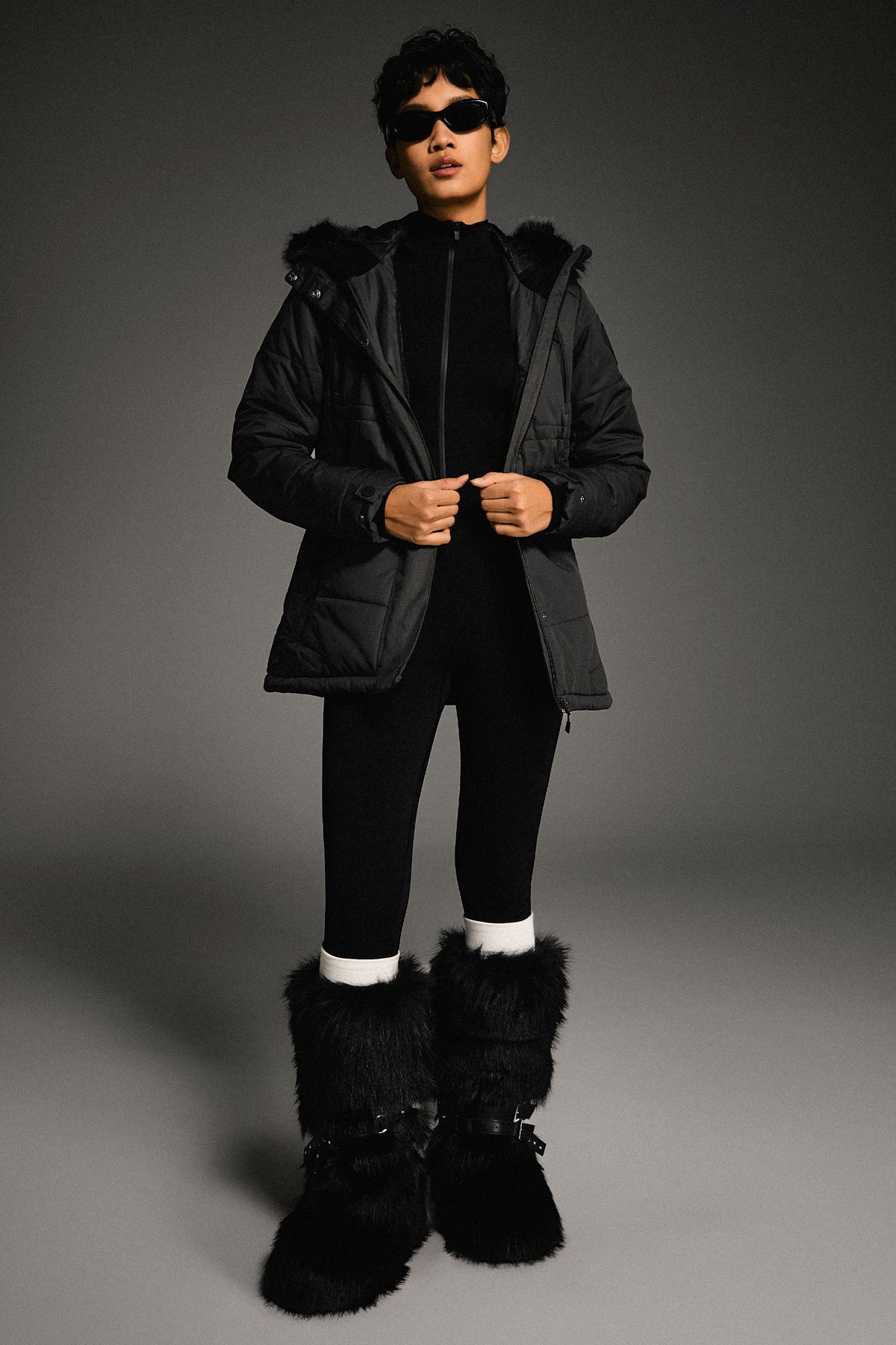Faux Fur Hooded Mountain Parka Jacket