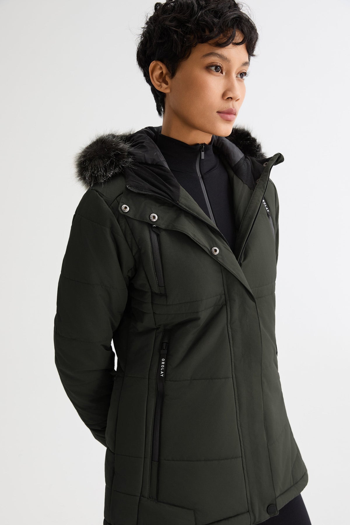 Faux Fur Hooded Mountain Parka Jacket