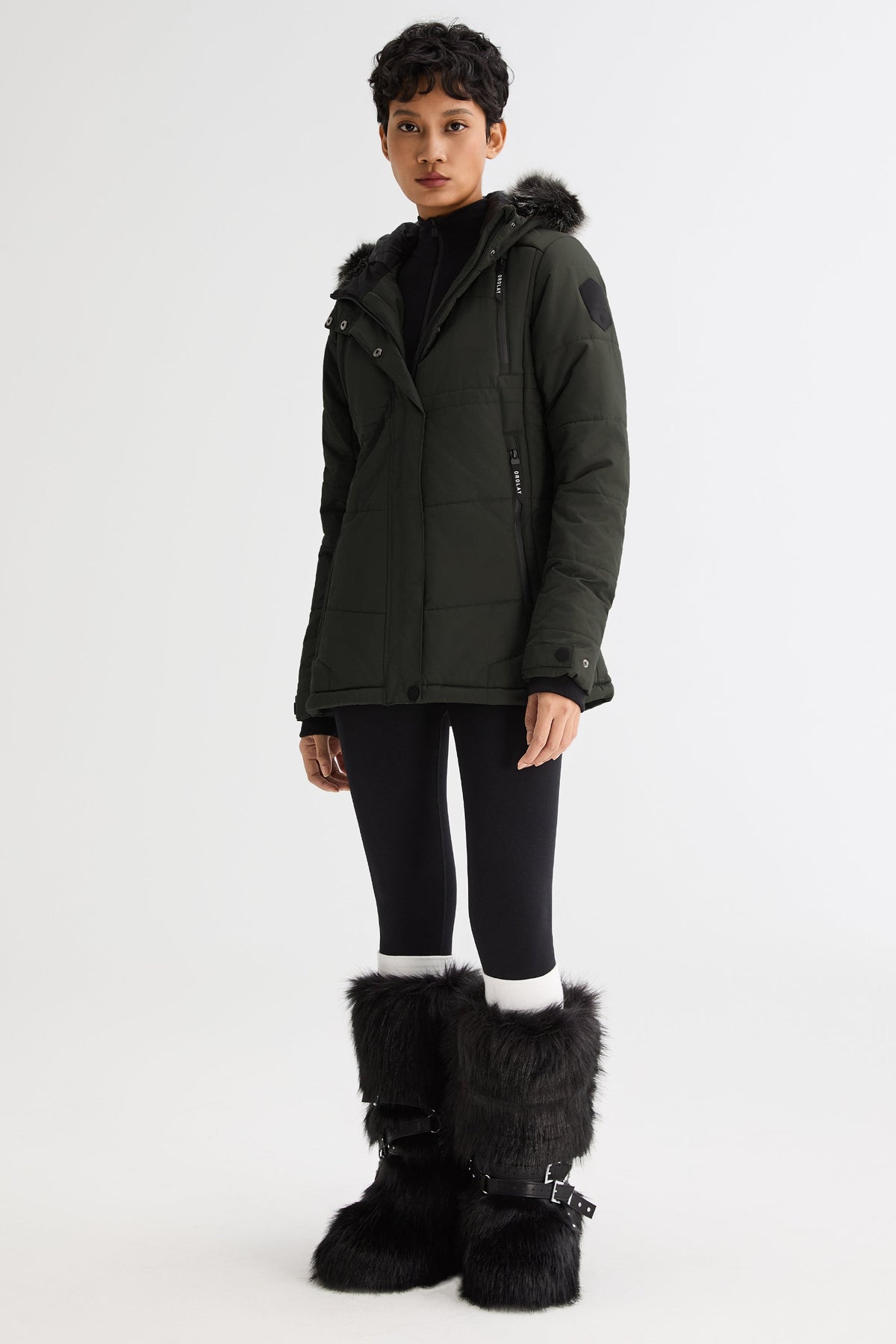 Faux Fur Hooded Mountain Parka Jacket