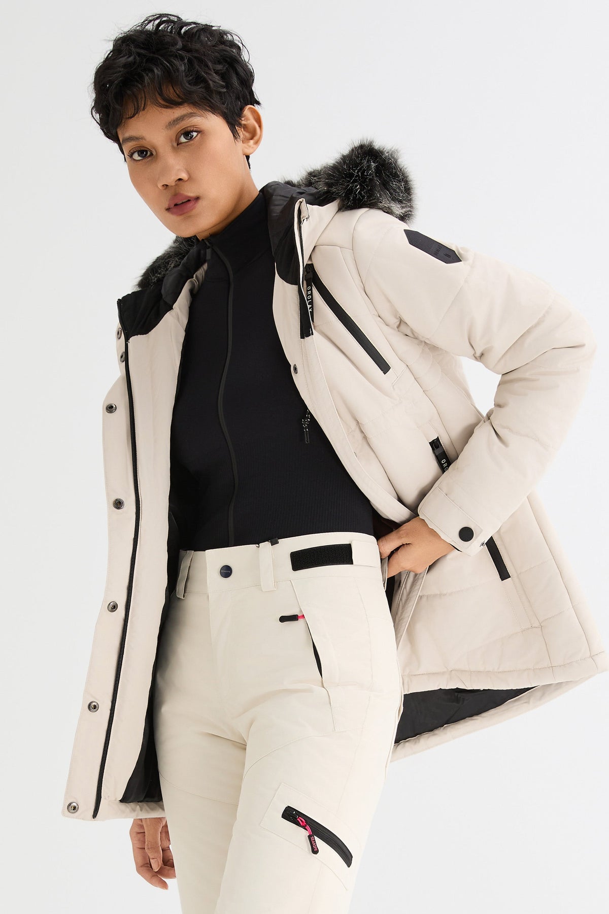 Faux Fur Hooded Mountain Parka Jacket