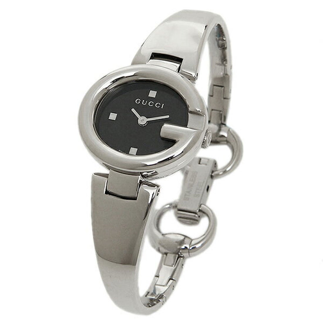 Gucci Guccisima Quartz Black Dial Silver Steel Strap Watch For Women - YA134501