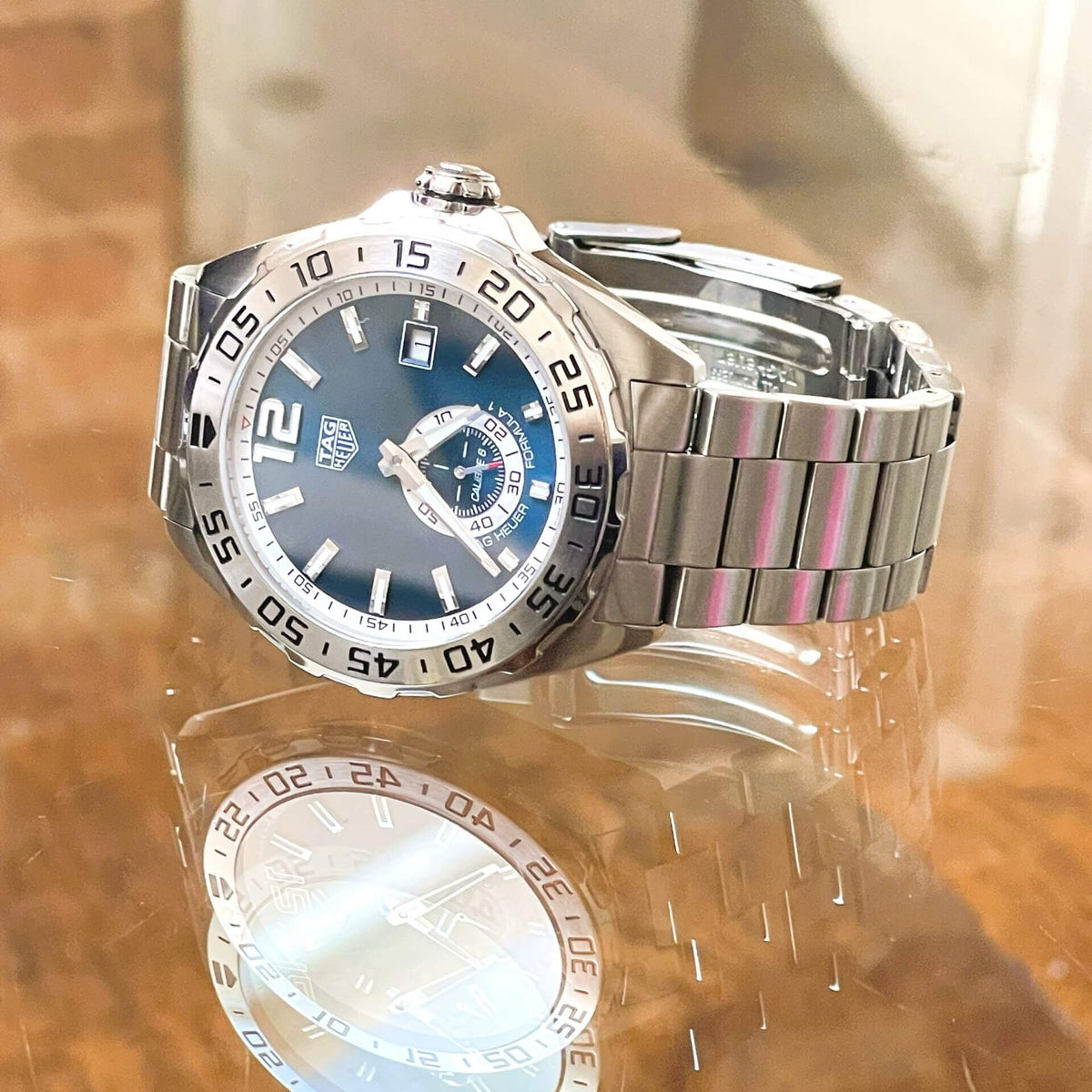Tag Heuer Formula 1 Calibre 6 Automatic Blue Dial Silver Steel Strap Watch for Men - WAZ2014.BA0842