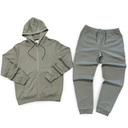 LACOSTE FUll ZIP HOODED CLASSIC SWEATSUIT Men’s -KHAKI GREEN