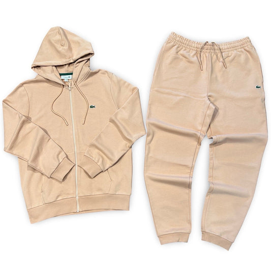 LACOSTE FUll ZIP HOODED CLASSIC SWEATSUIT Men’s -BEIGE-ZIH