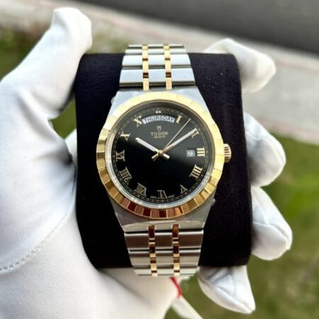 Tudor Royal Automatic Black Dial Two Tone Steel Strap Watch for Men - M28603-0003