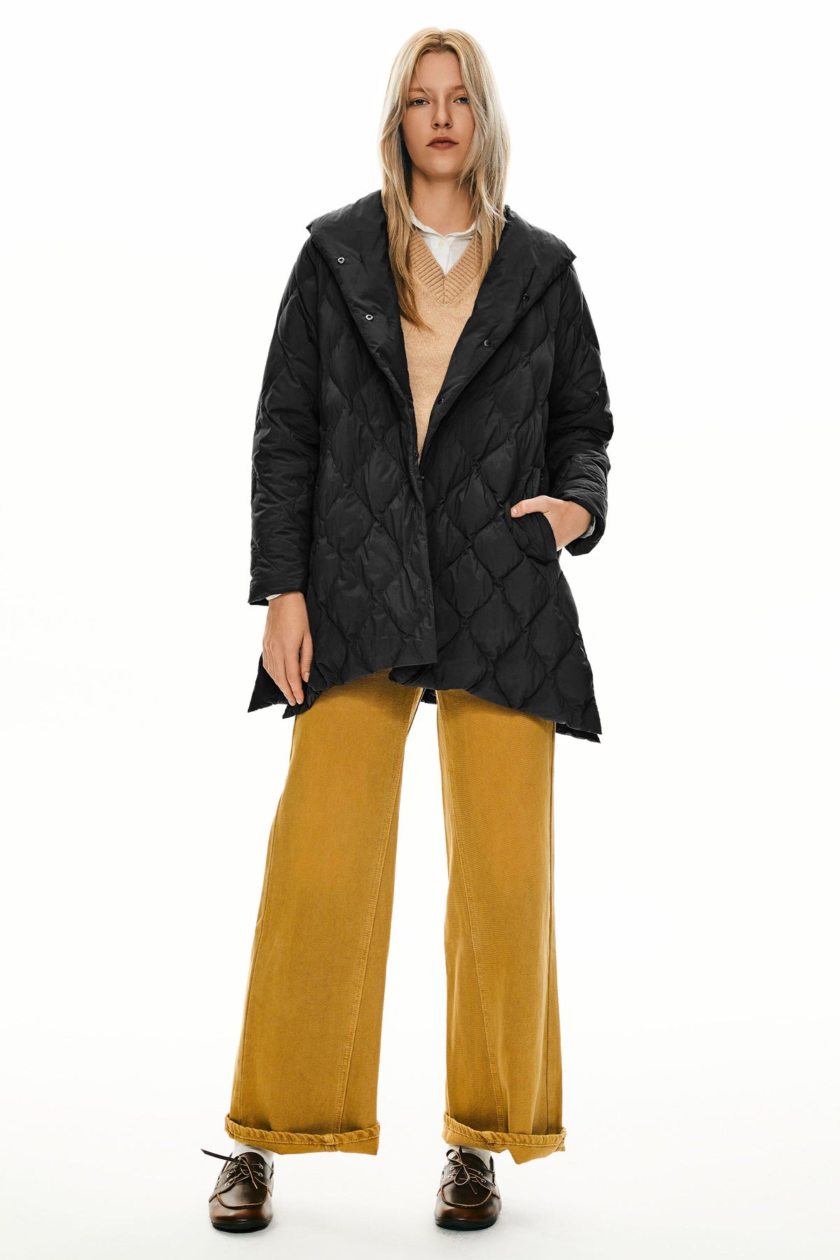 Oversized Quilted Lightweight Down Puffer Jacket