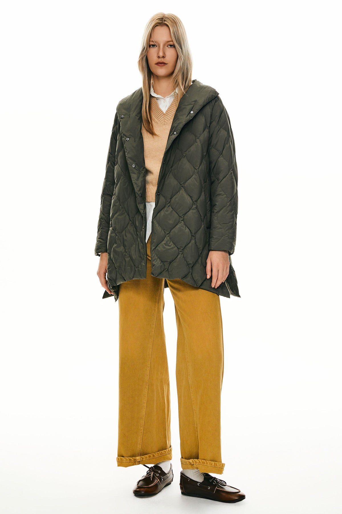 Oversized Quilted Lightweight Down Puffer Jacket