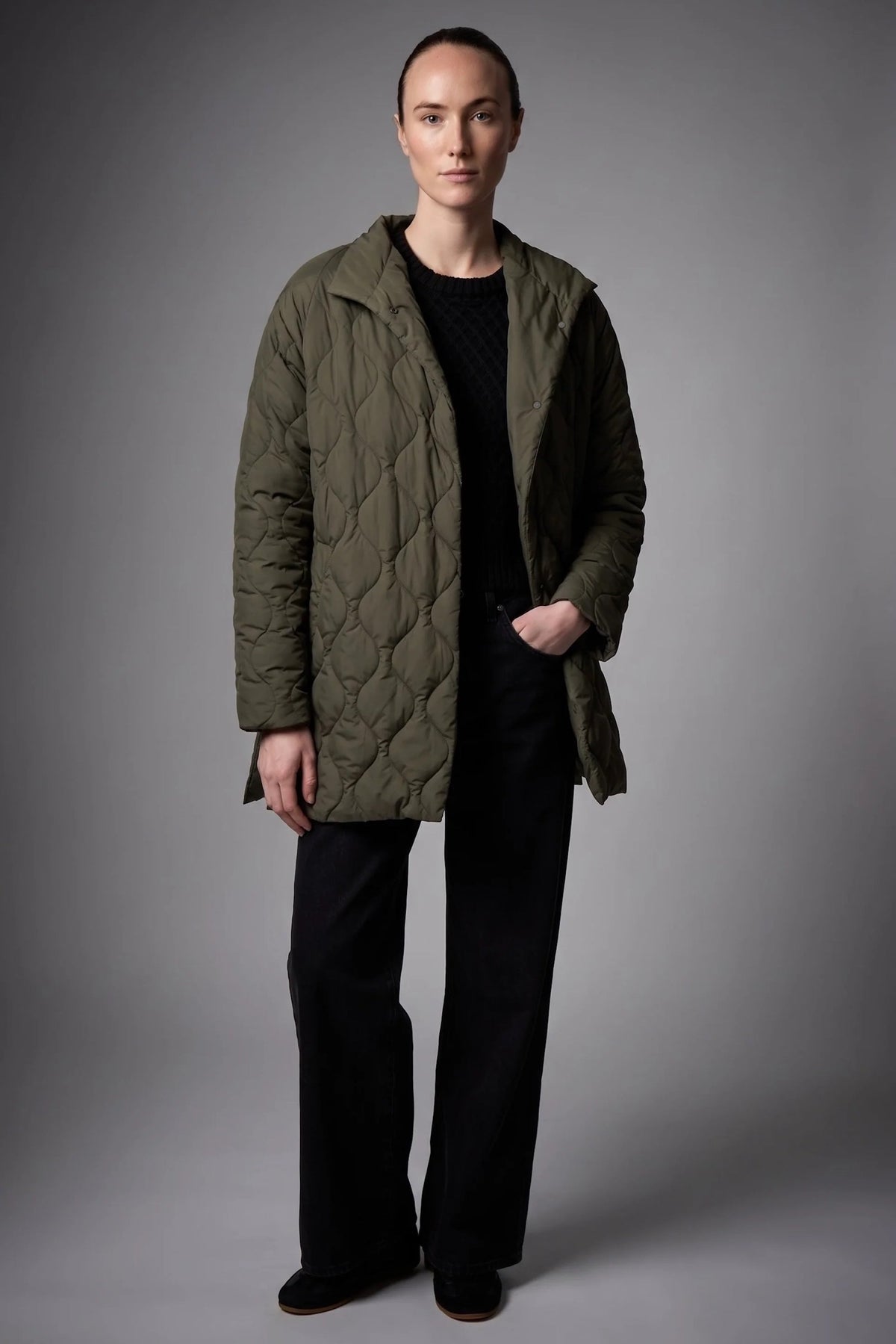 Oversized Quilted Lightweight Down Puffer Jacket