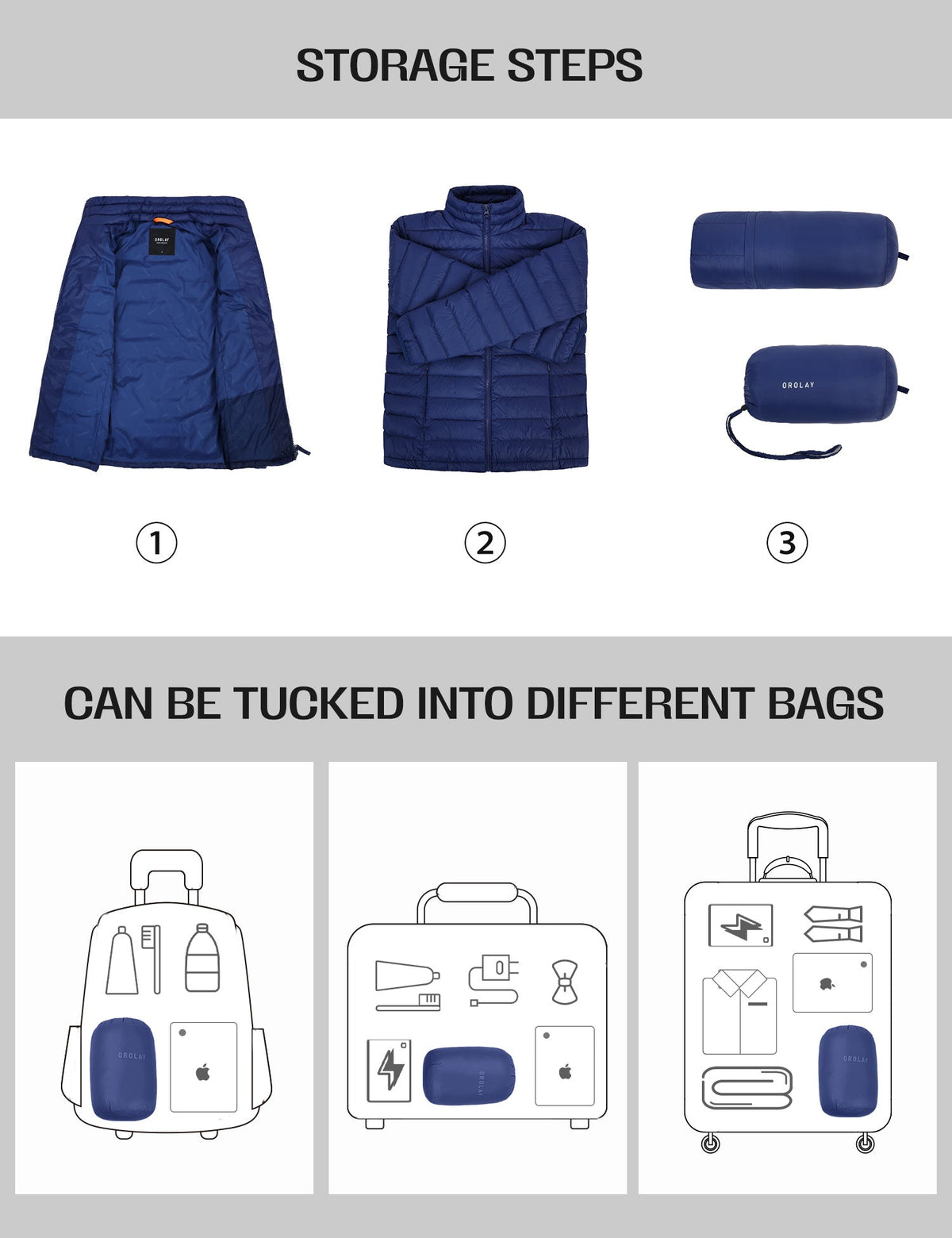 Lightweight Quilted Packable Down Jacket