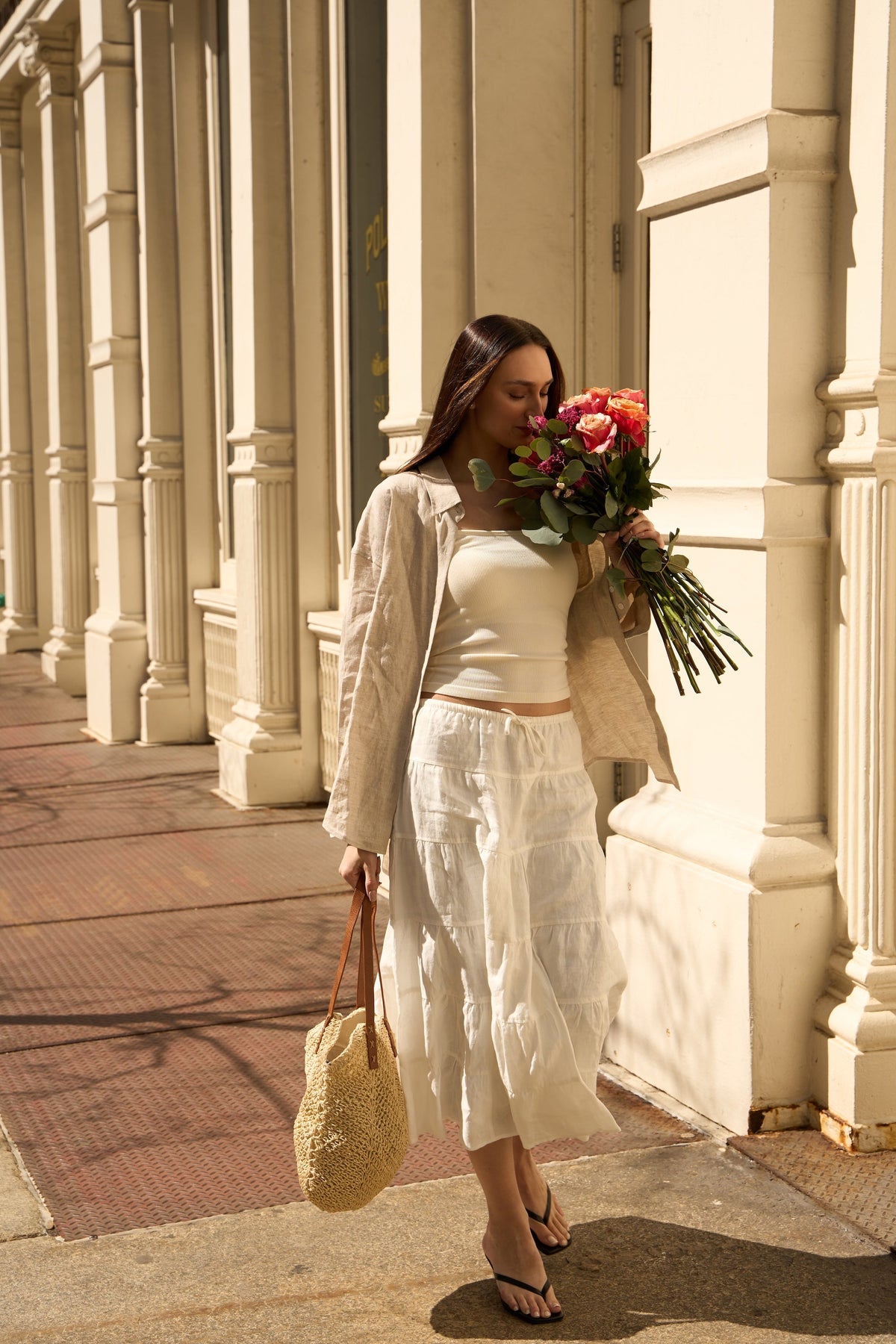 Bouquet Linen Skirt