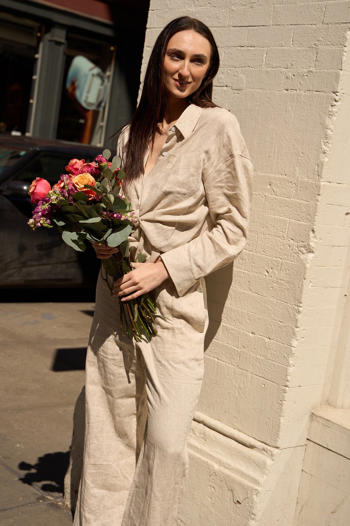 Oversized Linen Button-Up Shirt