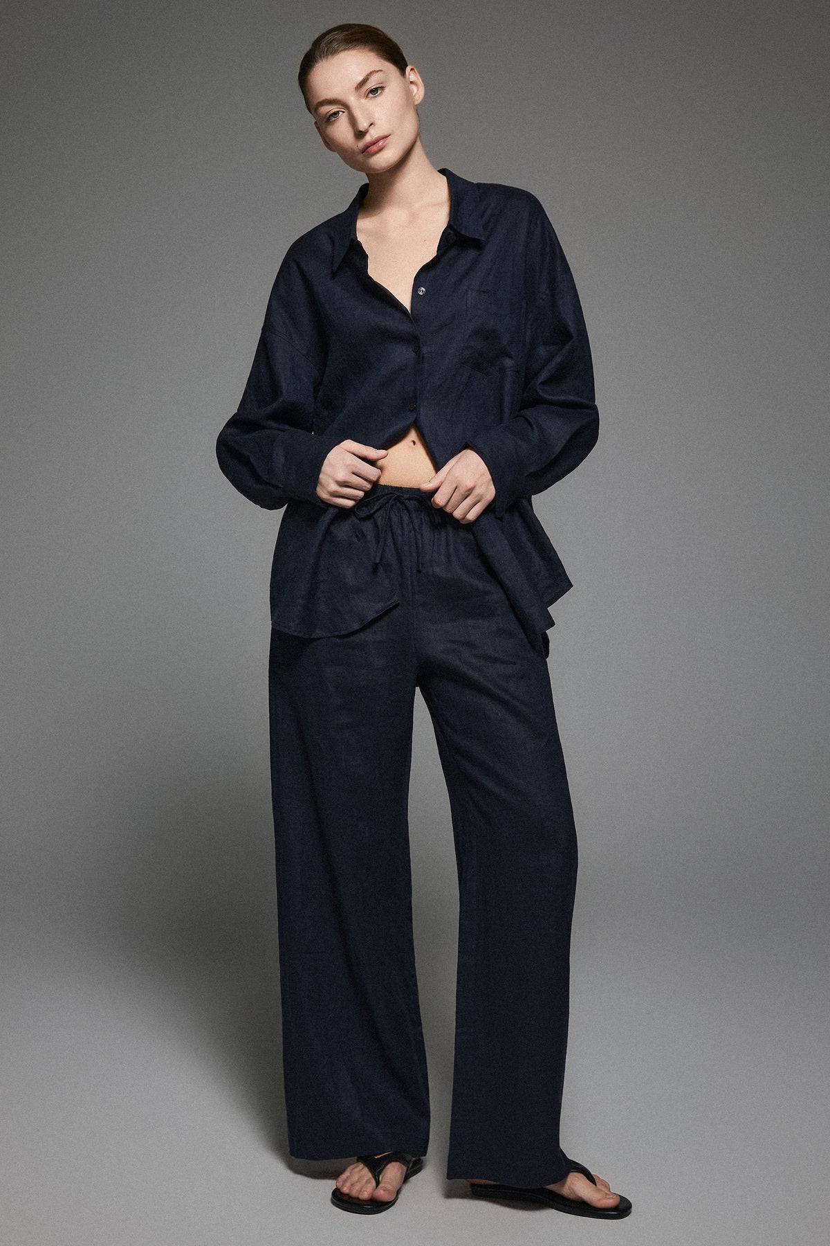 Oversized Linen Button-Up Shirt