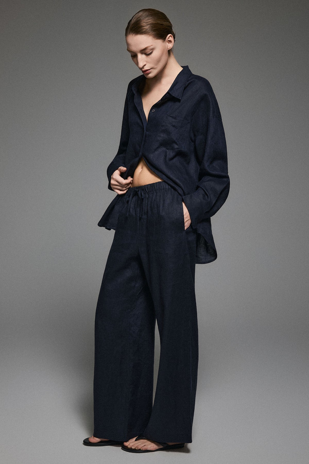 Oversized Linen Button-Up Shirt