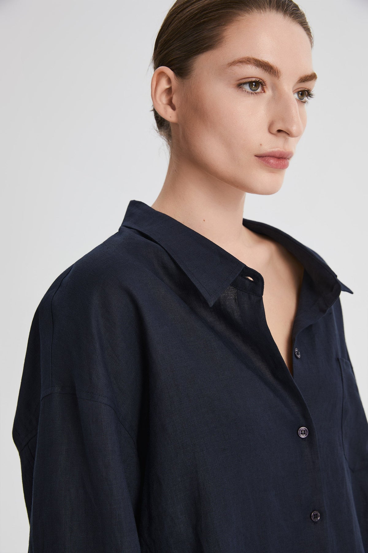 Oversized Linen Button-Up Shirt