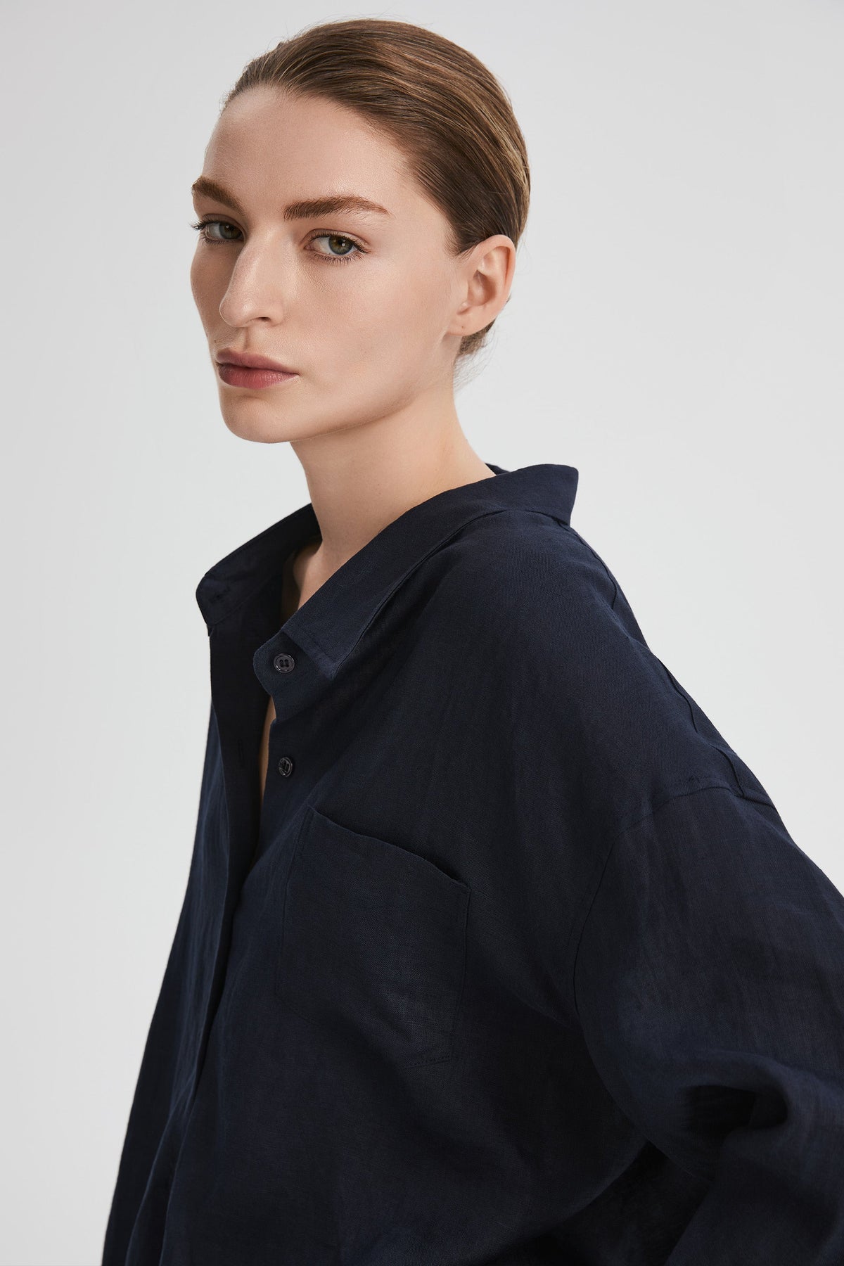 Oversized Linen Button-Up Shirt