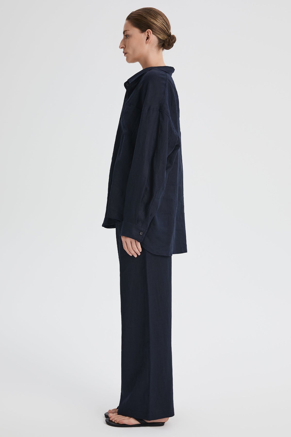 Oversized Linen Button-Up Shirt