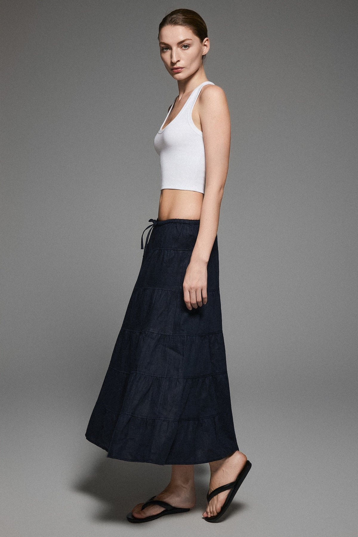 Bouquet Linen Skirt