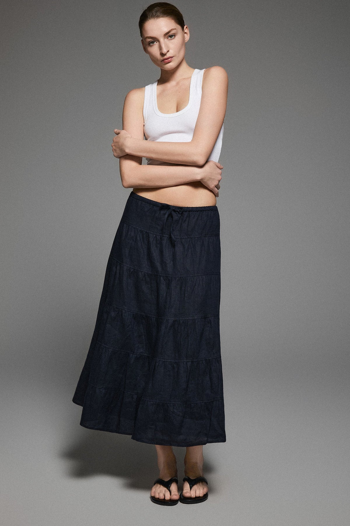 Bouquet Linen Skirt