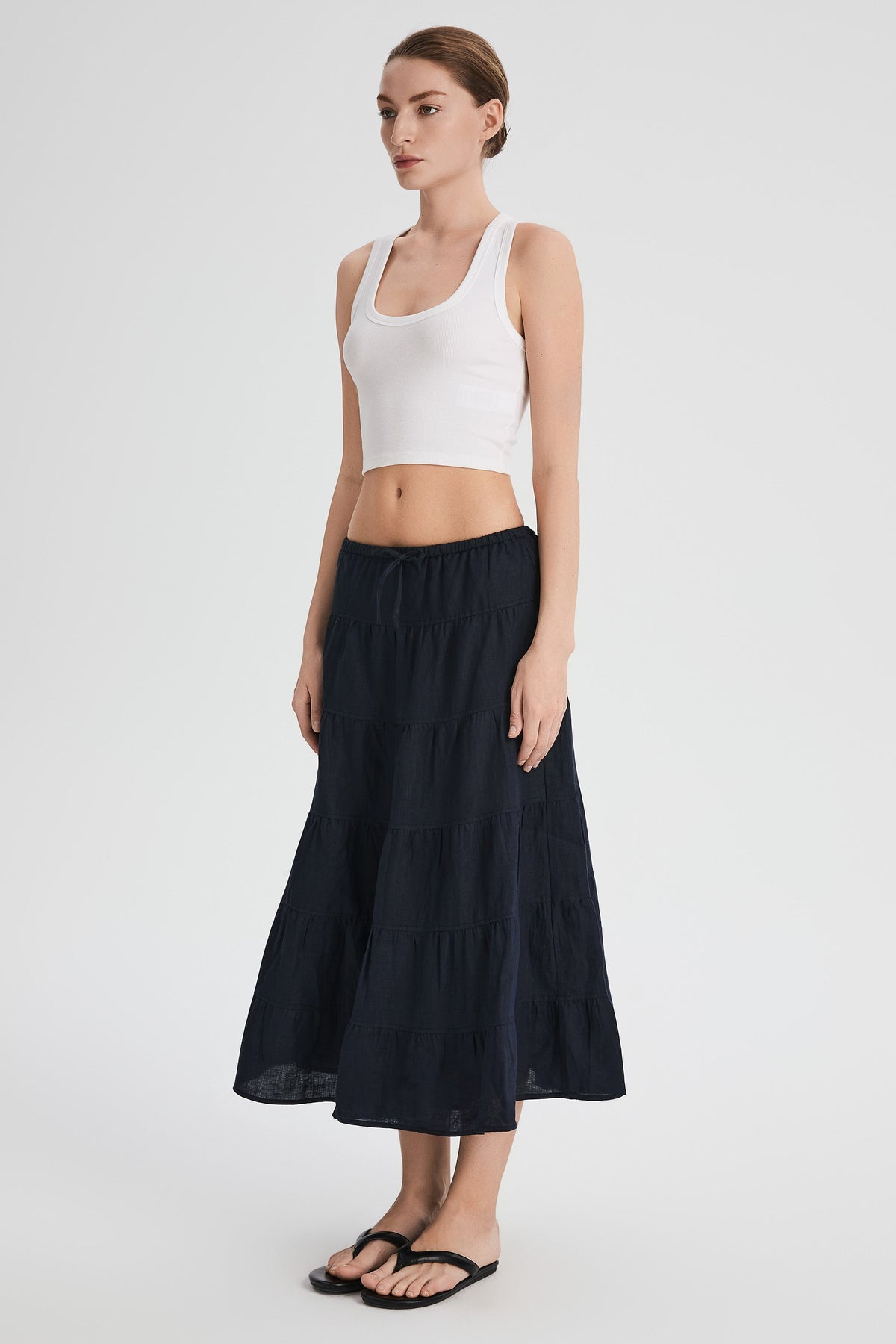 Bouquet Linen Skirt