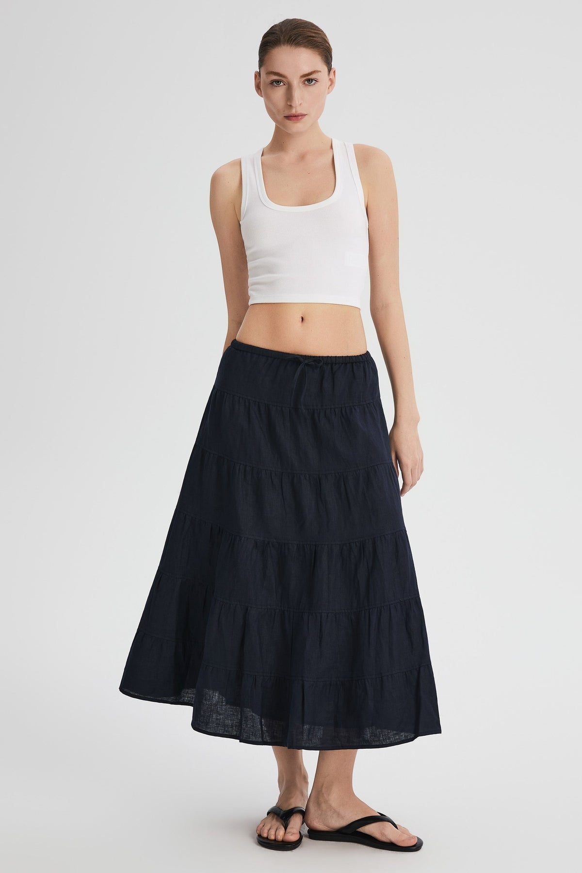 Bouquet Linen Skirt