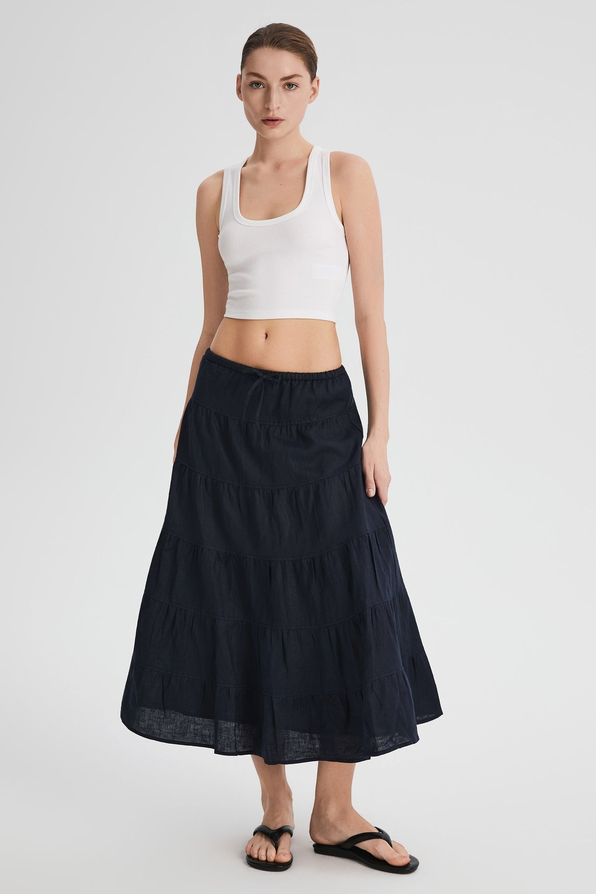 Bouquet Linen Skirt
