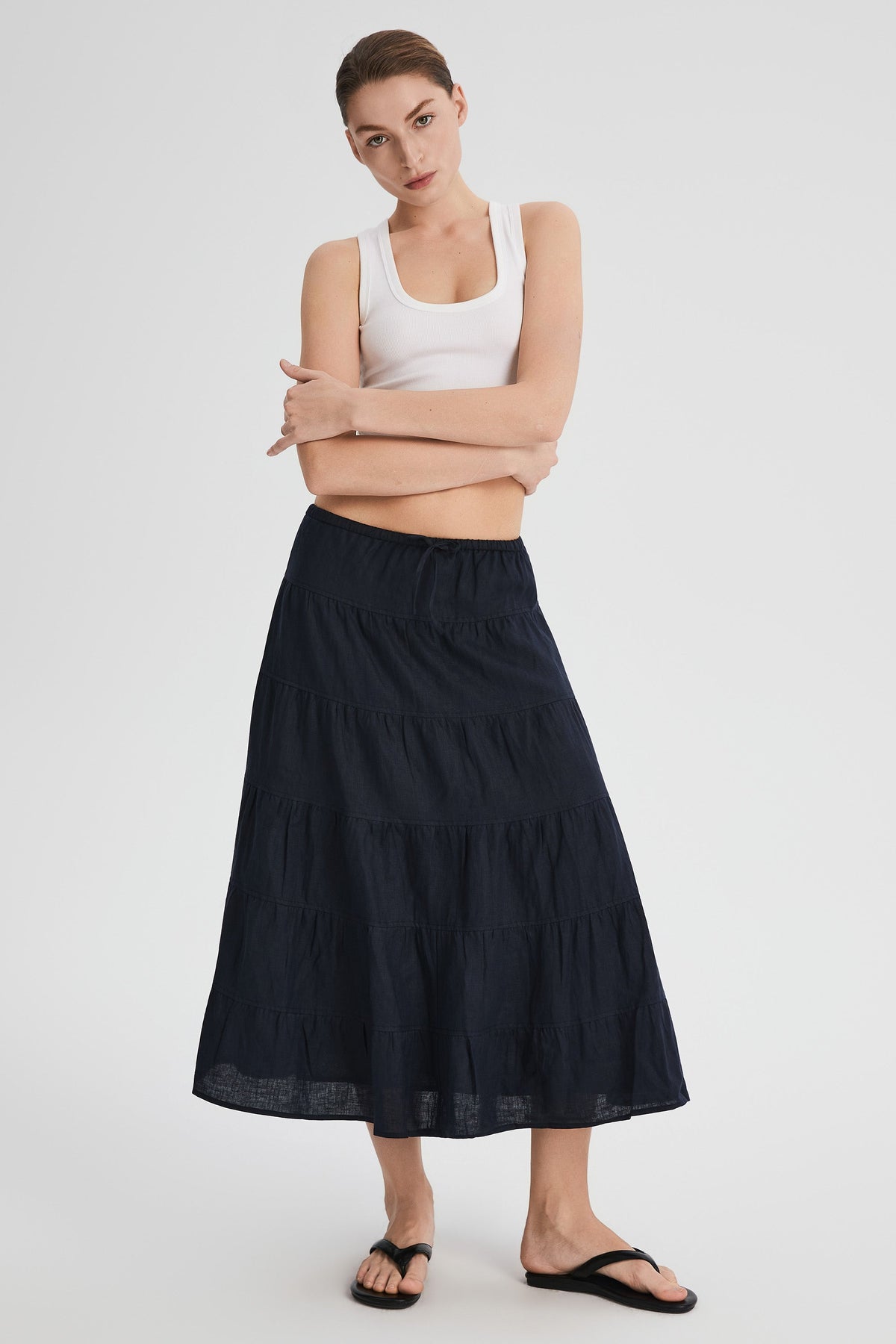 Bouquet Linen Skirt
