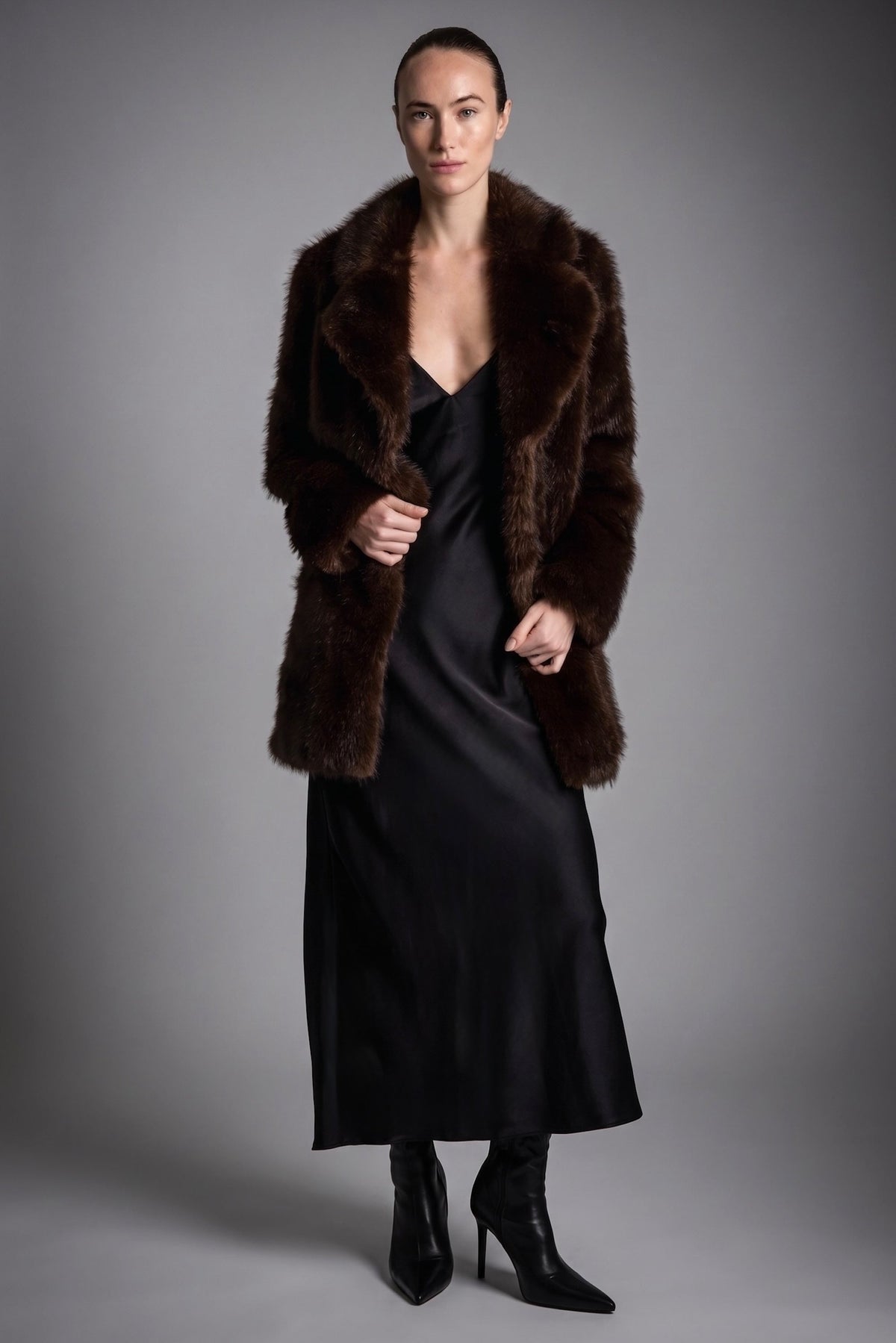 Mid-Length Faux Fur Coat