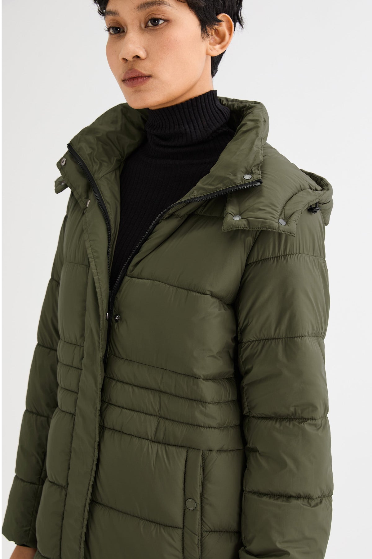 Long Hooded Quilted Lyrella Puffer Jacket