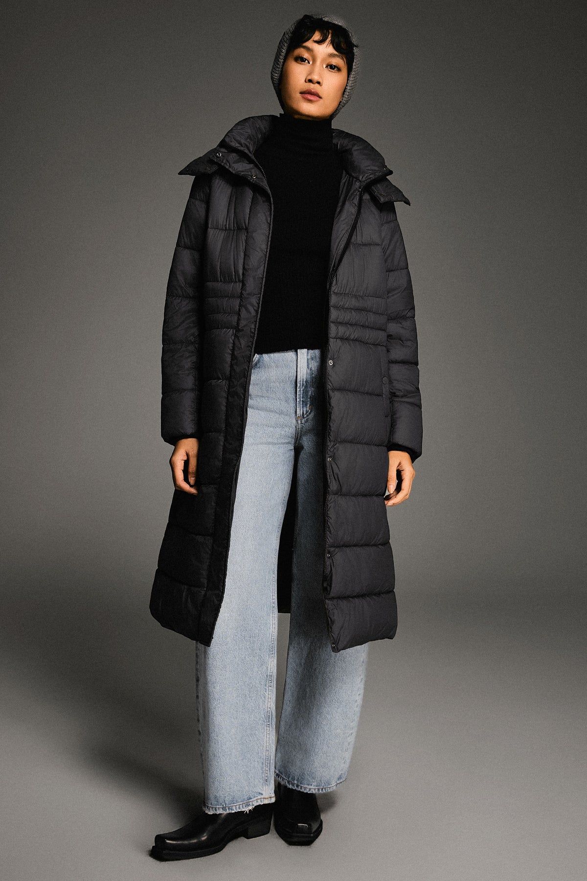 Long Hooded Quilted Lyrella Puffer Jacket