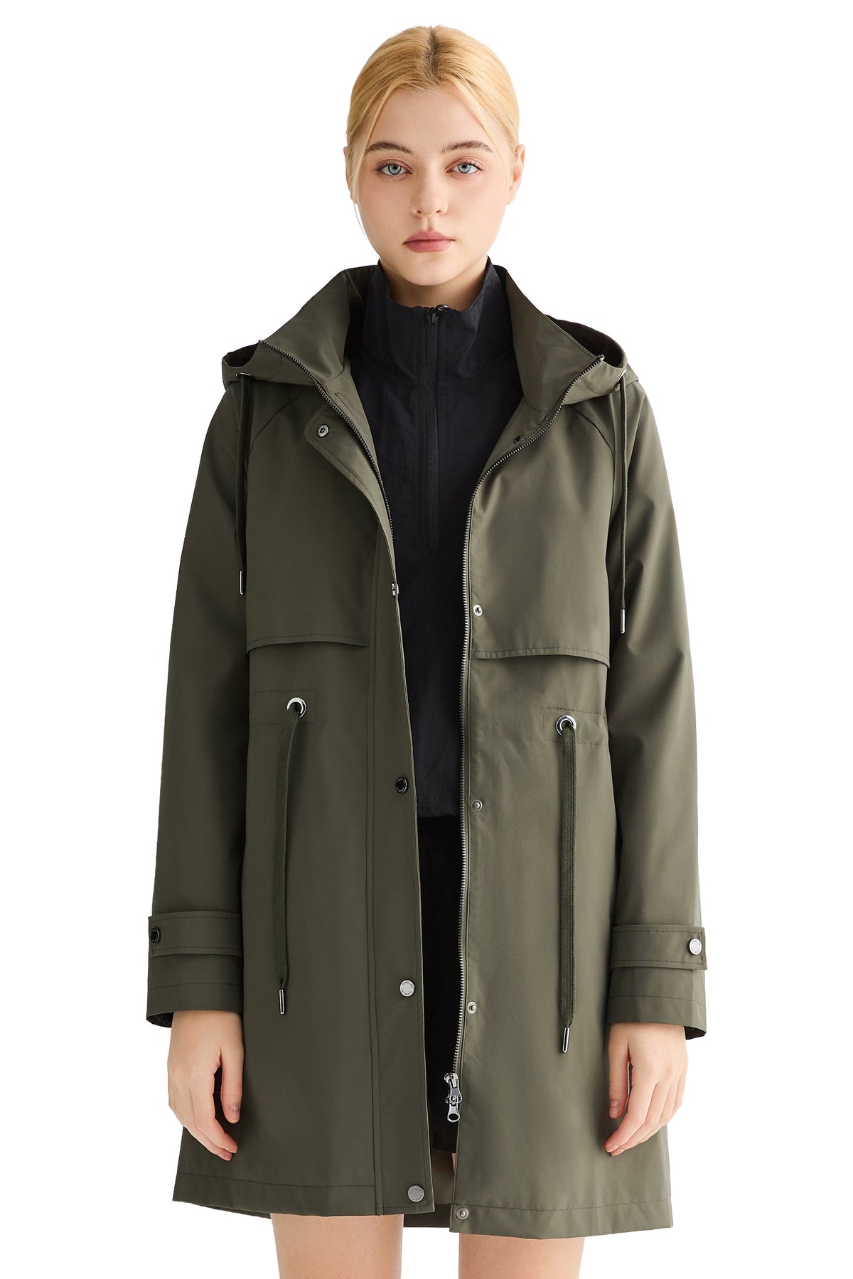 Long Hooded Windbreaker