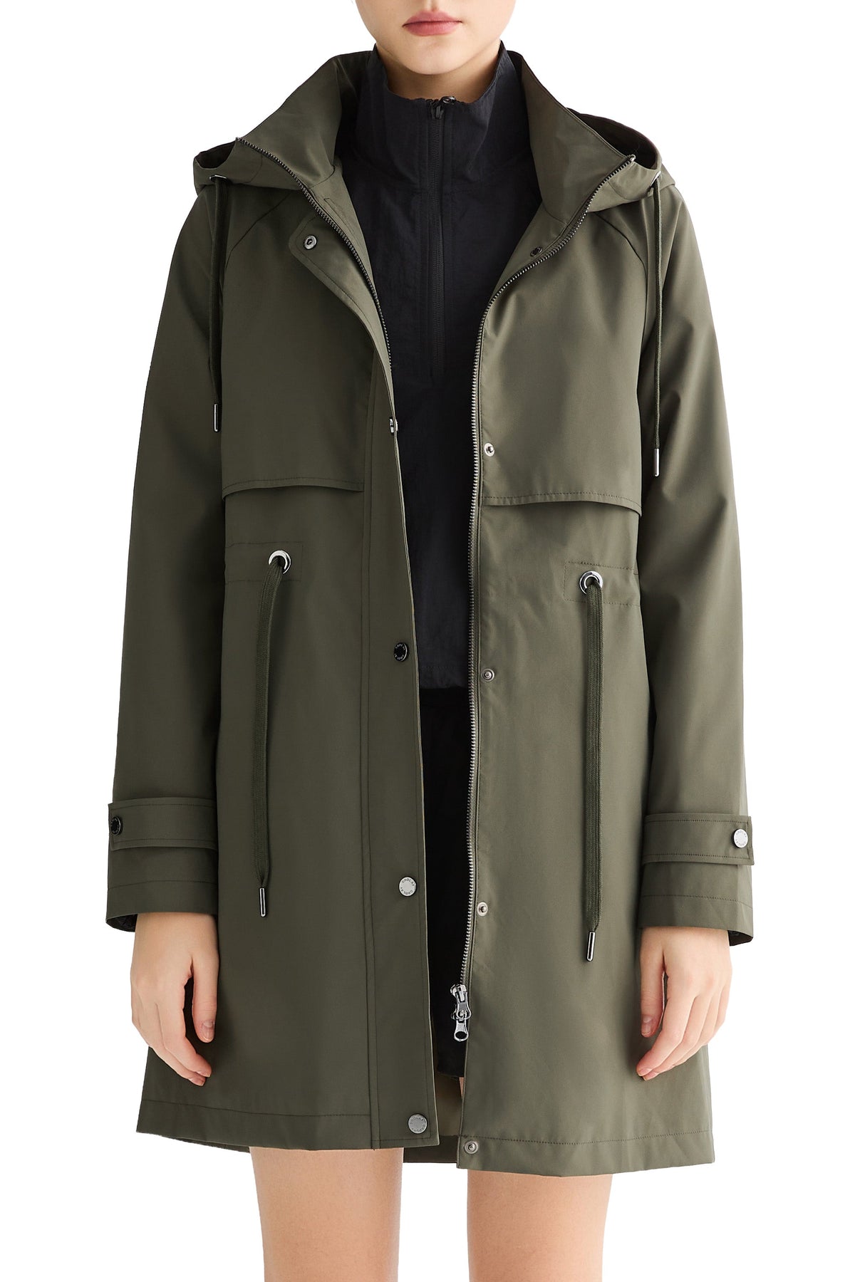 Long Hooded Windbreaker
