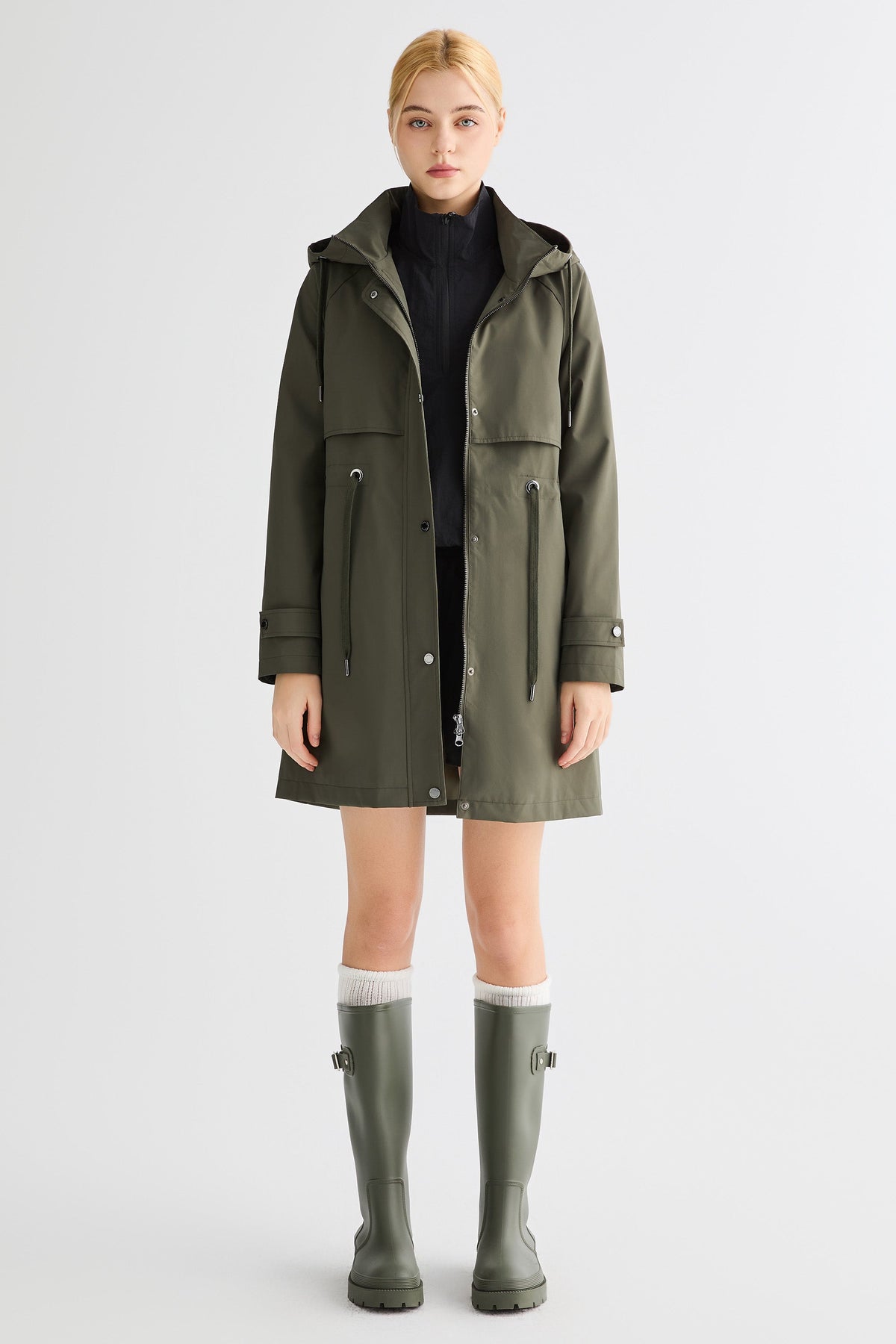 Long Hooded Windbreaker