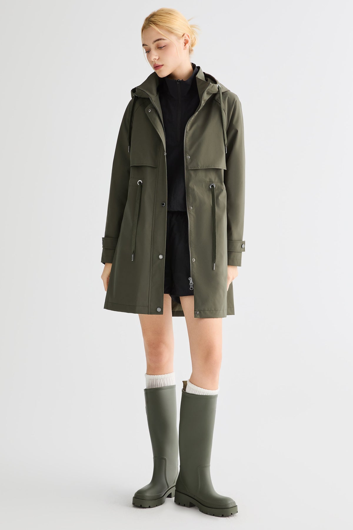 Long Hooded Windbreaker