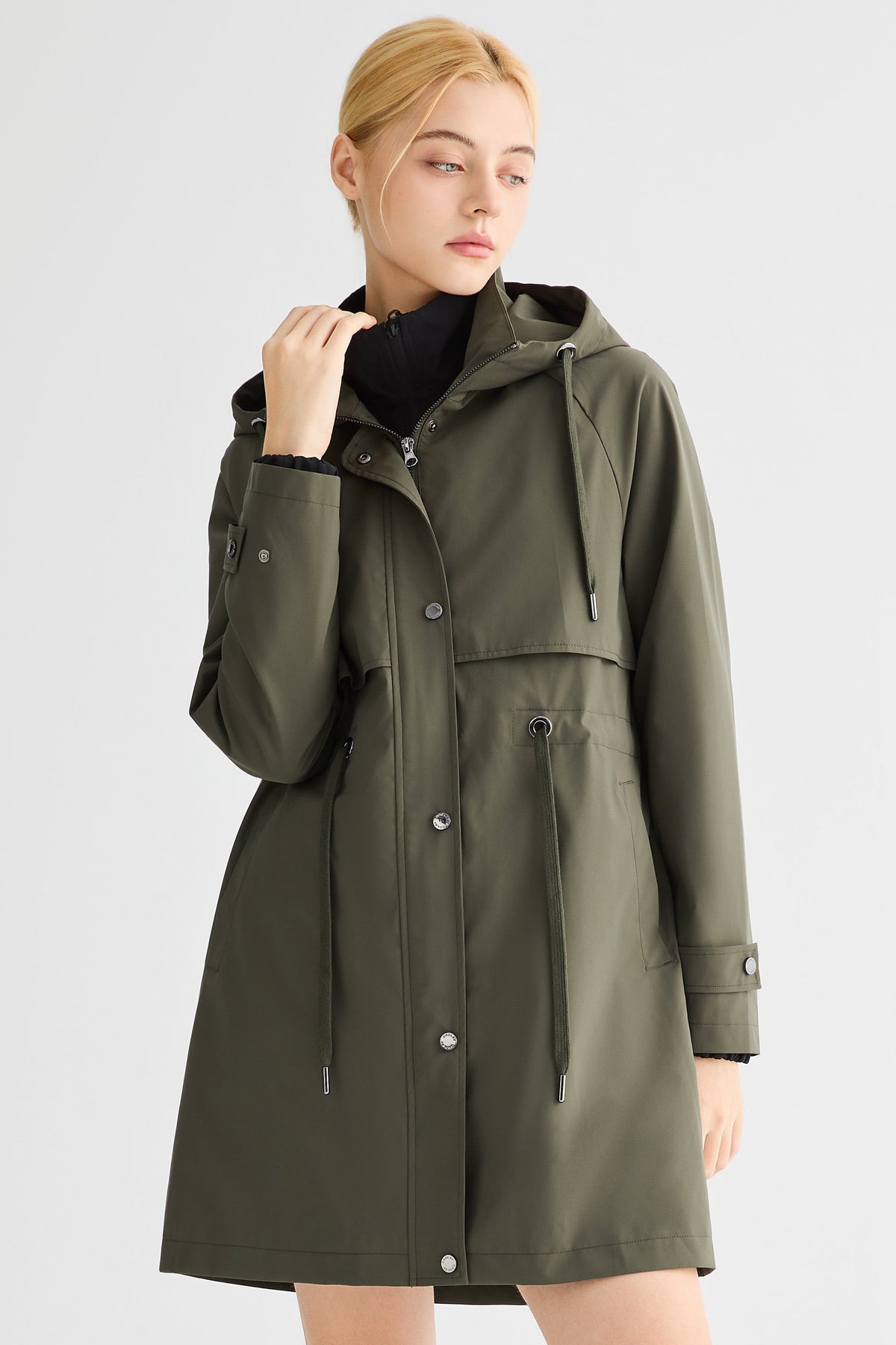 Long Hooded Windbreaker