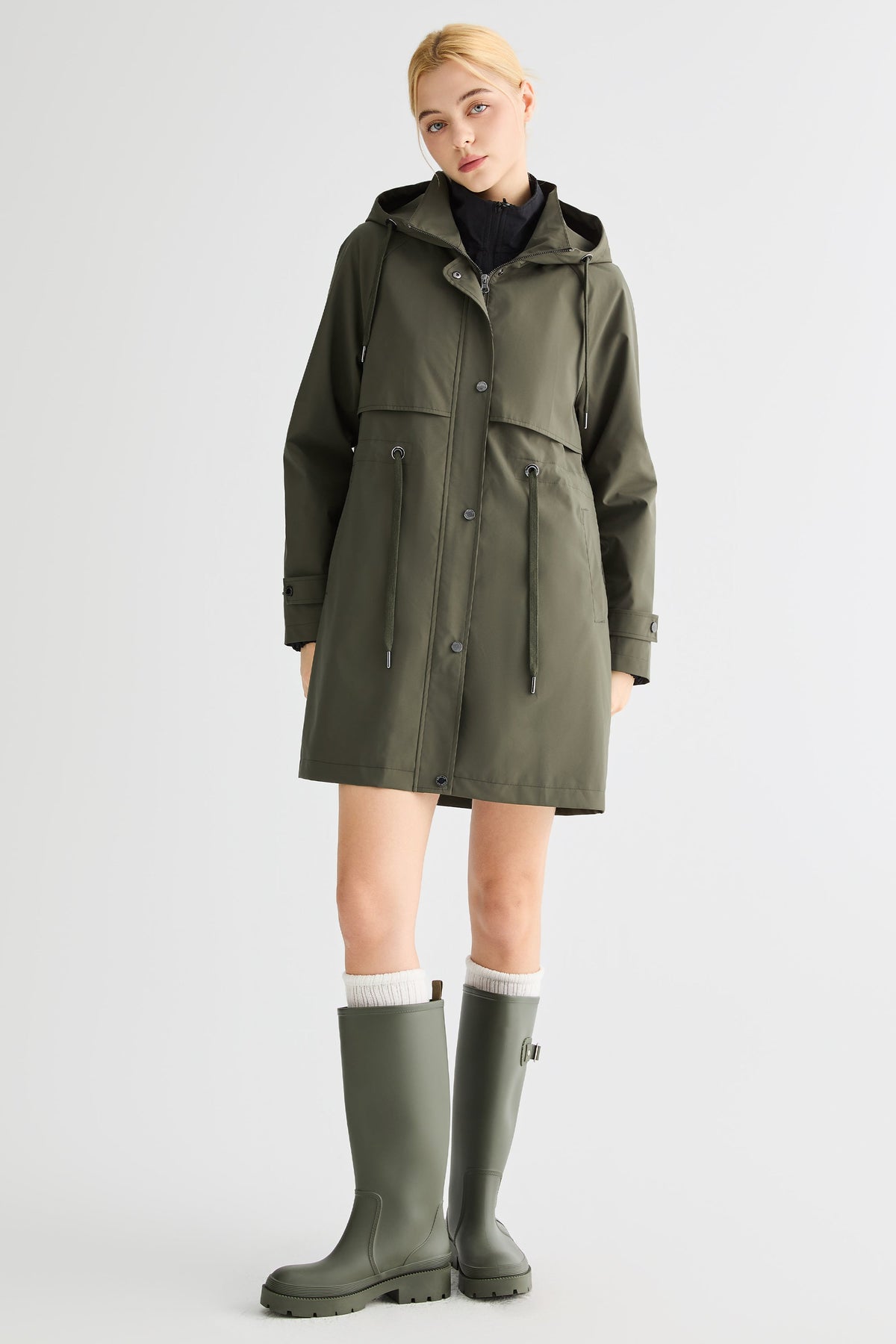 Long Hooded Windbreaker